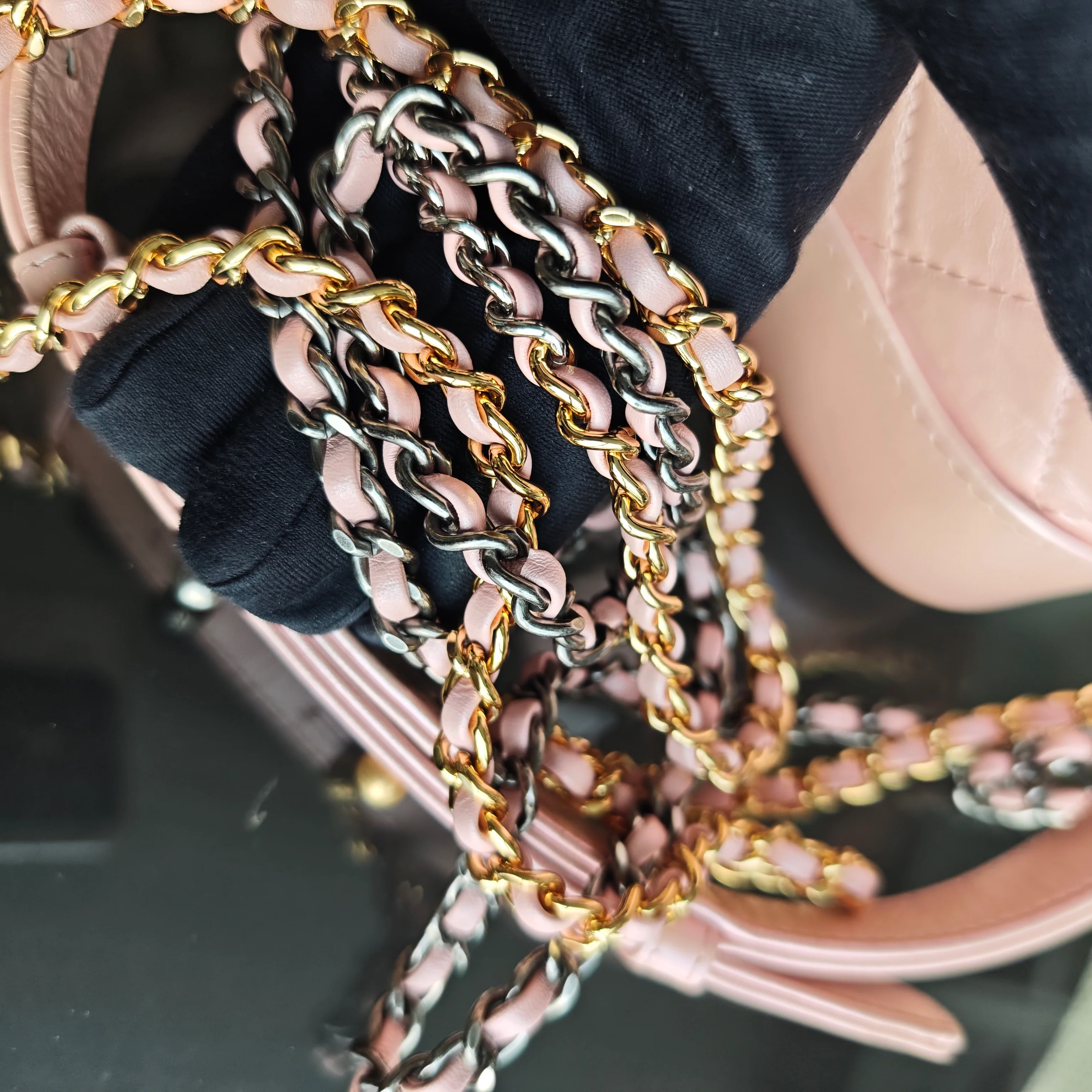 Chanel Gabrielle Small - Quilted Irridescent Pink Calfskin Gold Hardware Series 27