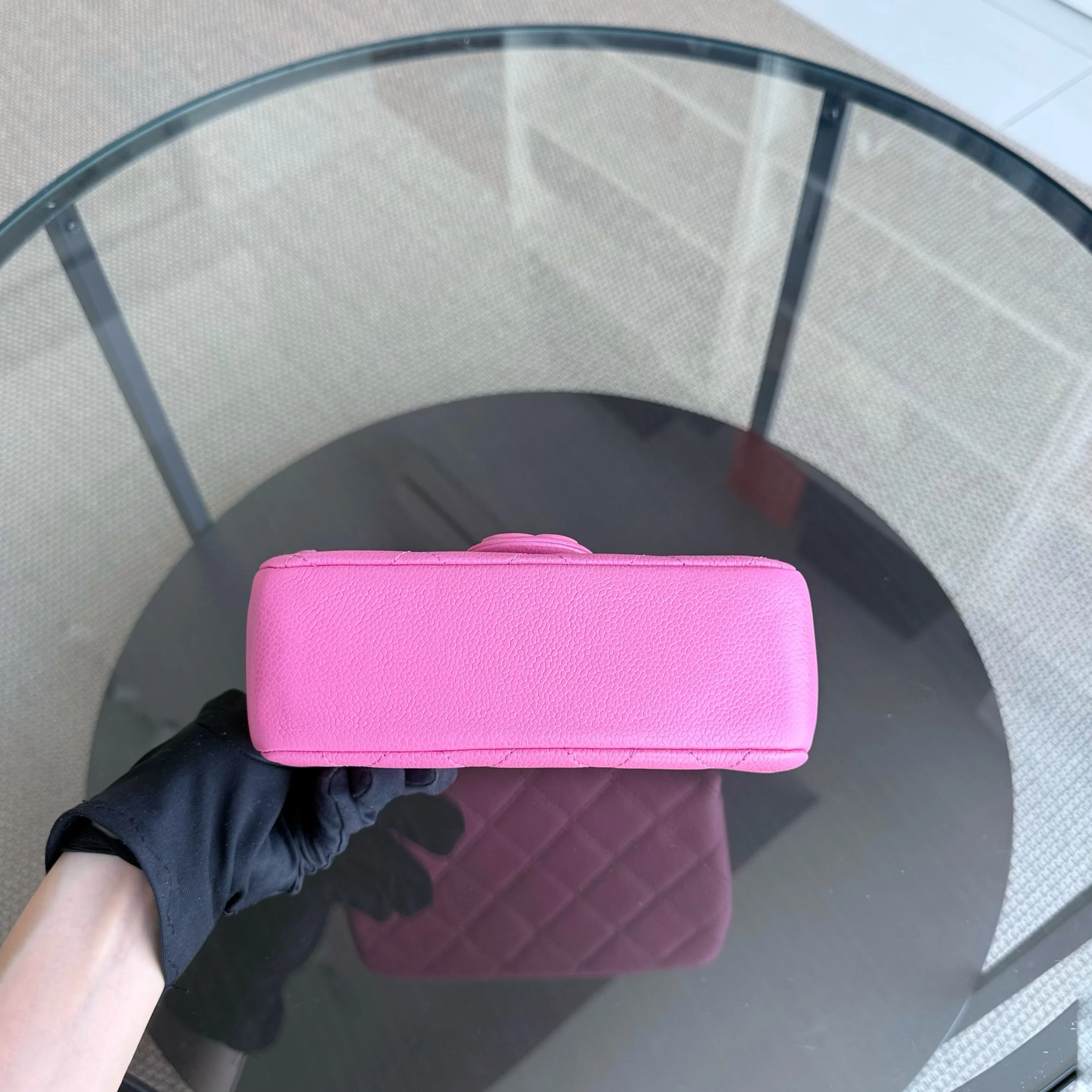 Chanel Classic Flap Seasonal Mini Square - Caviar Quilted Grained Calfskin All Pink Barbie Series 29