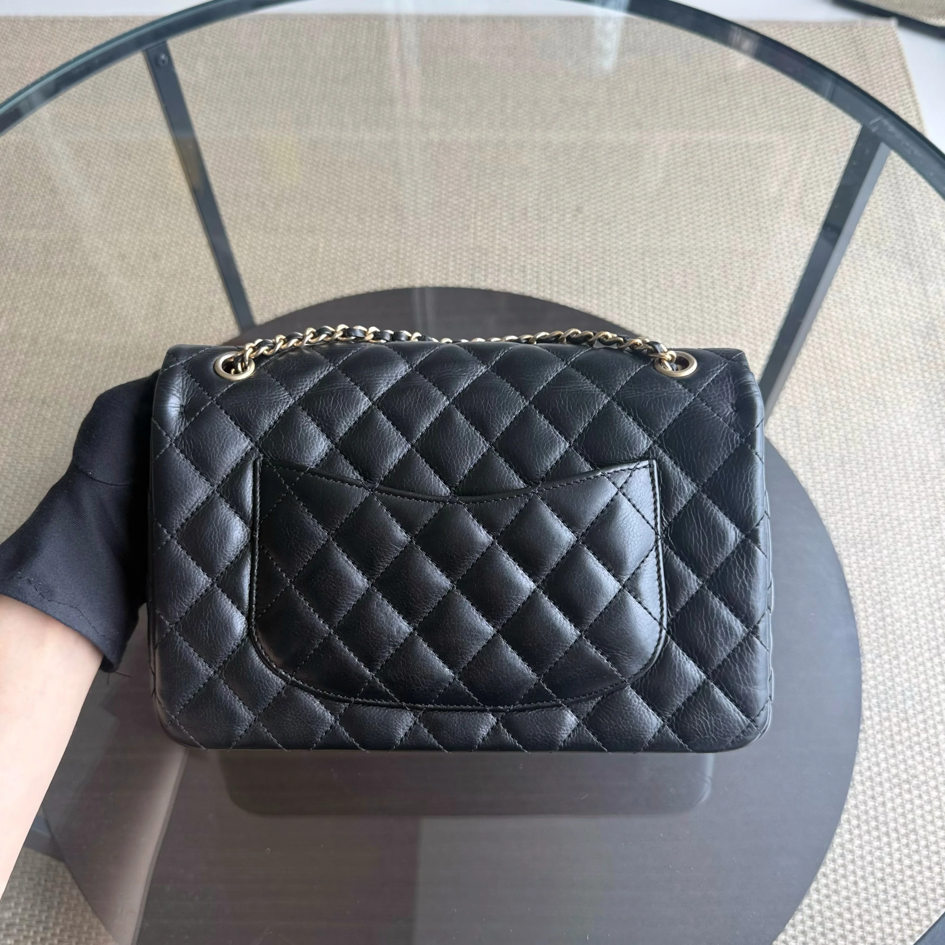 Chanel Classic Flap Seasonal Medium- Rock The Corner Quilted Calfskin Black Gold Hardware Series 24