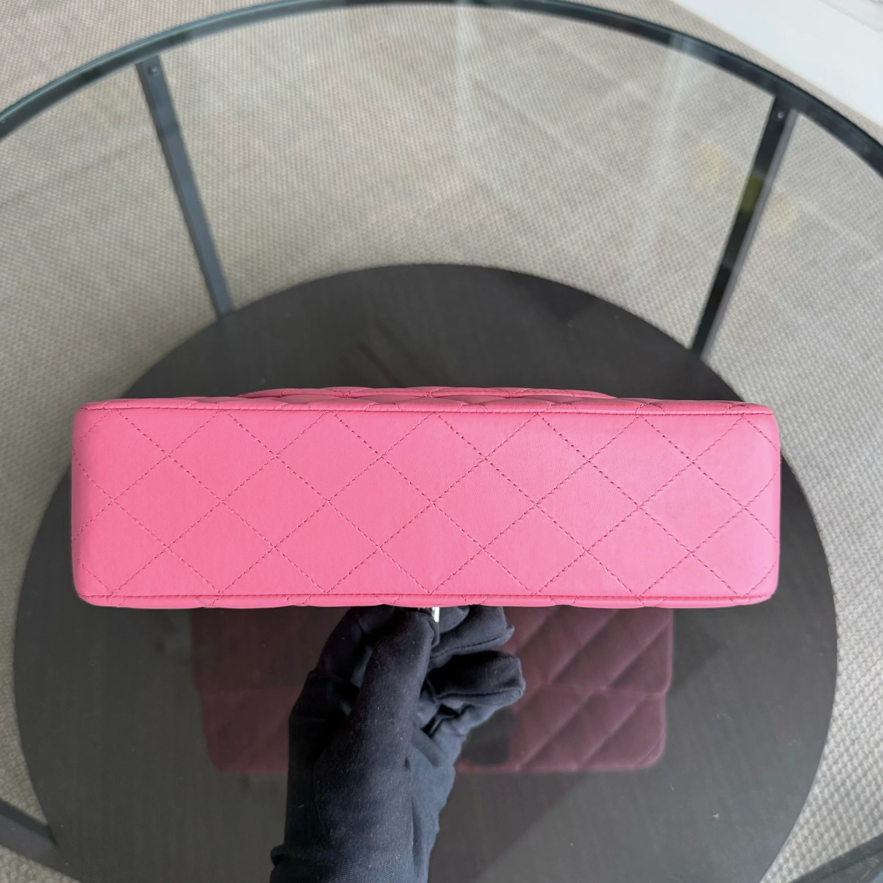 Chanel Classic Flap Medium - 25CM Quilted Lambskin Light Pink Silver Hardware Series 16