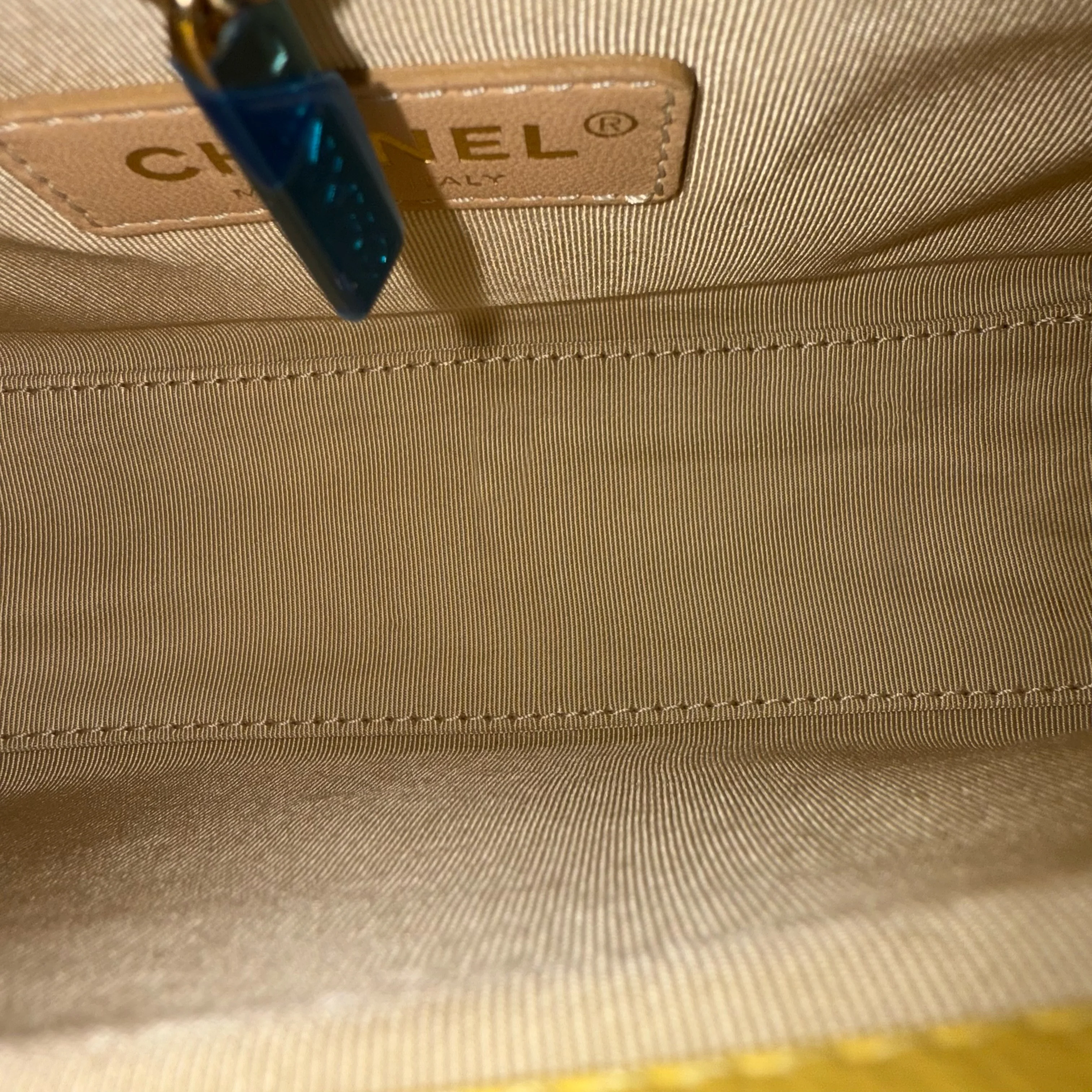 Chanel Label Click Small - Quilted Grained Calfskin Yellow Gold Hardware Series 23