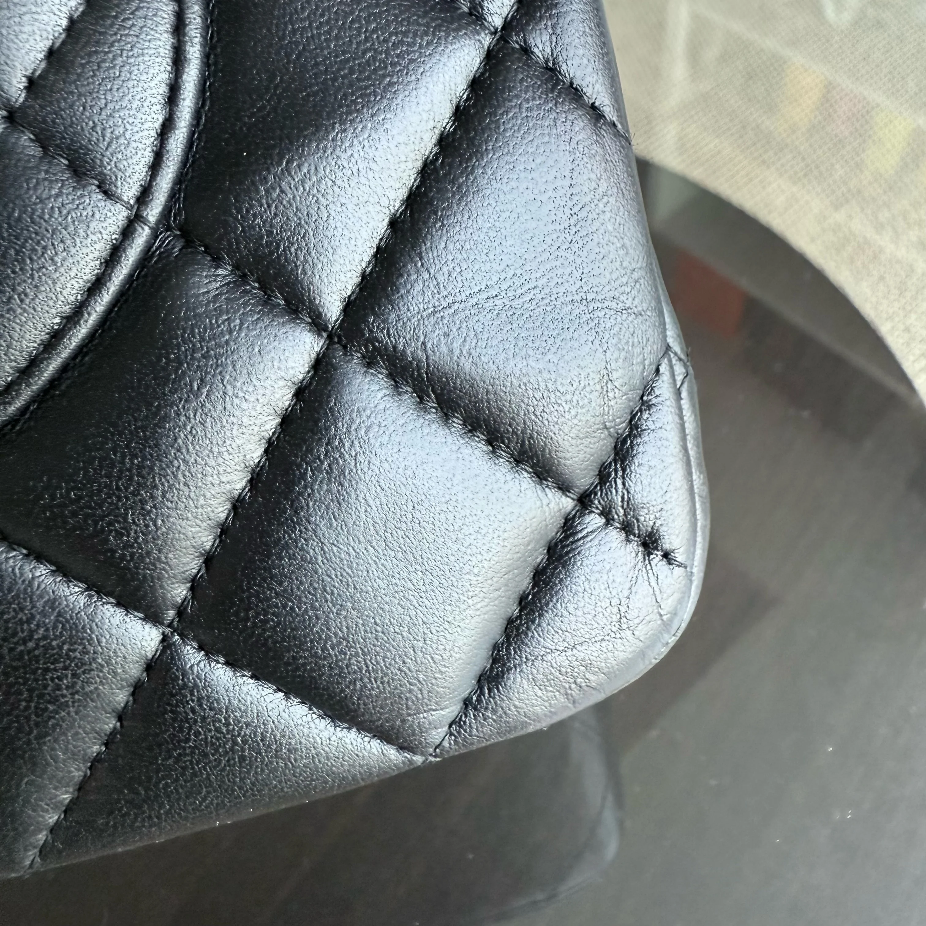 Chanel Classic Flap Jumbo - 30CM Single Flap Quilted Lambskin Black Gold Hardware Series 13