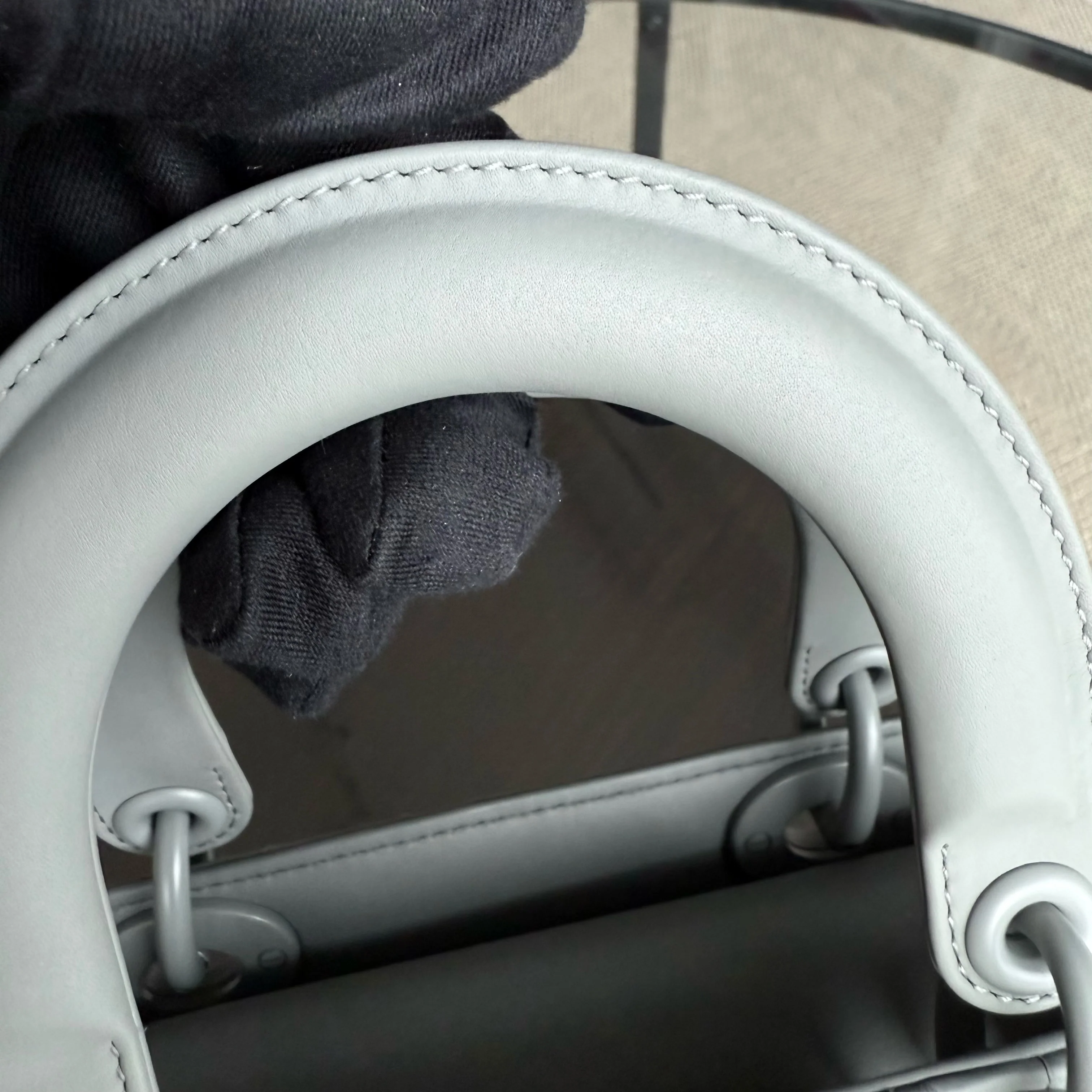 Dior Lady Small ABC - All Gray Grey Cannage Calfskin Black Hardware