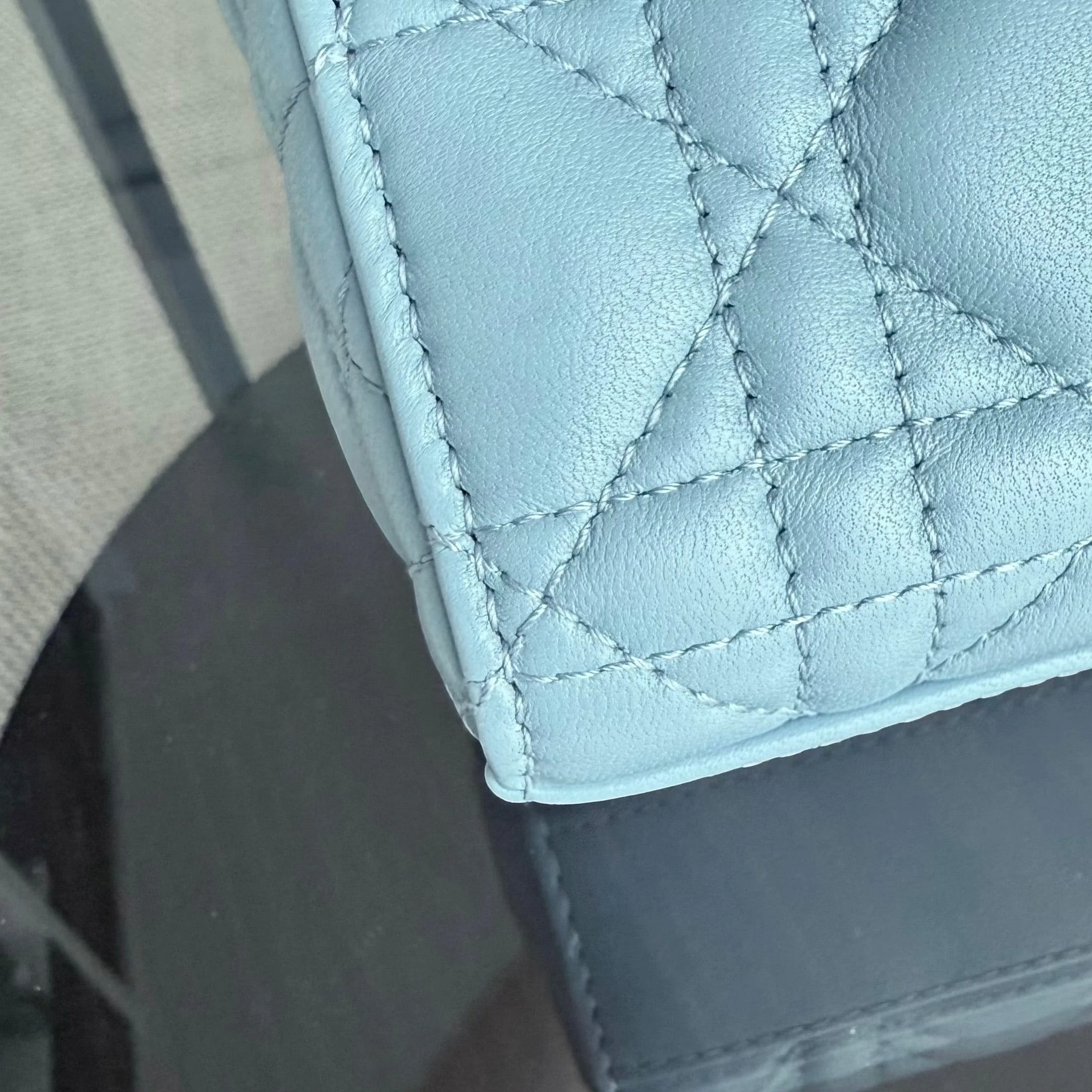 Dior D-Joy Medium - Cannage Lambskin Light Blue Baby Blue Gold Hardware