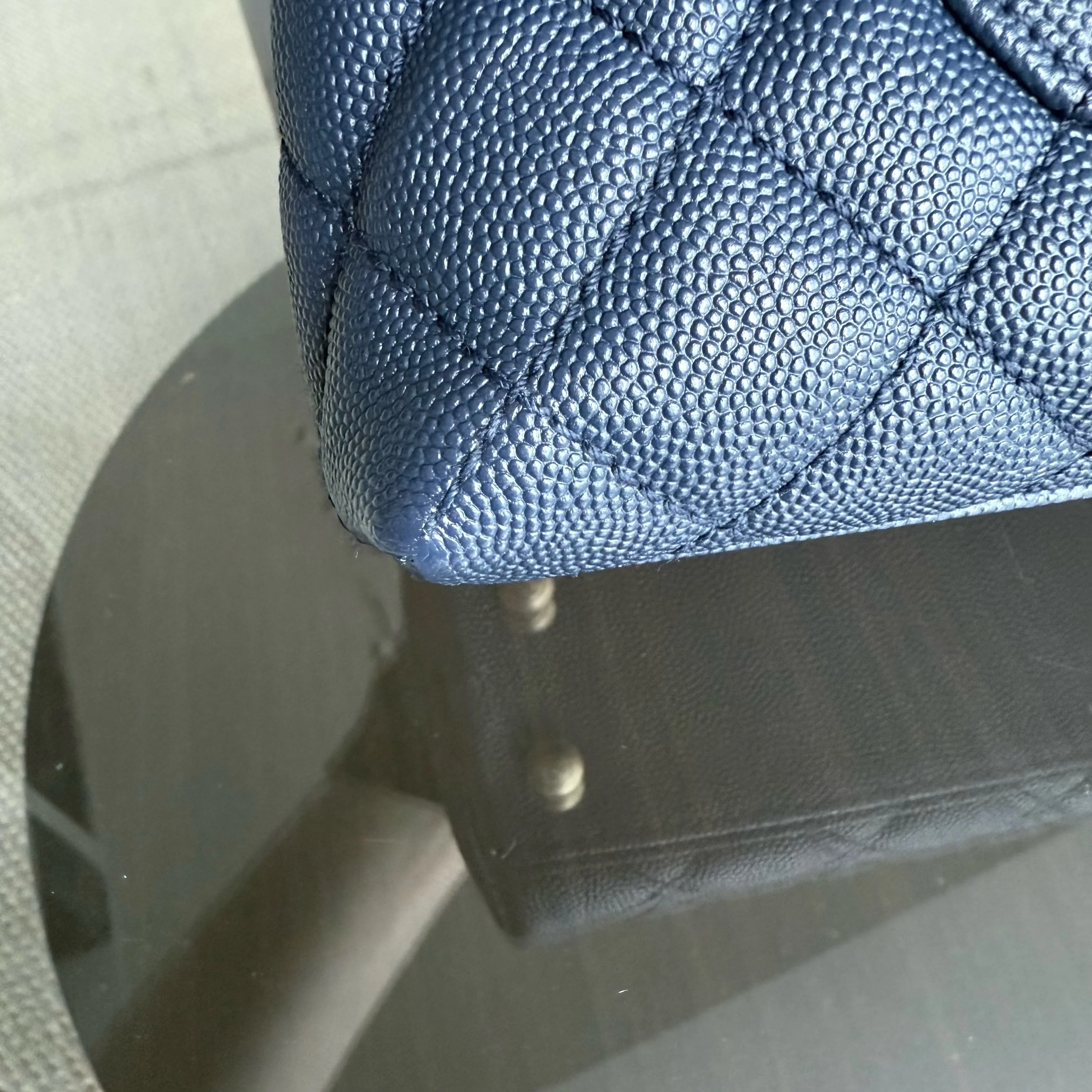 Chanel Coco Handle Small - Caviar Quilted Grained Calfskin Dark Blue Gold Hardware Series 24