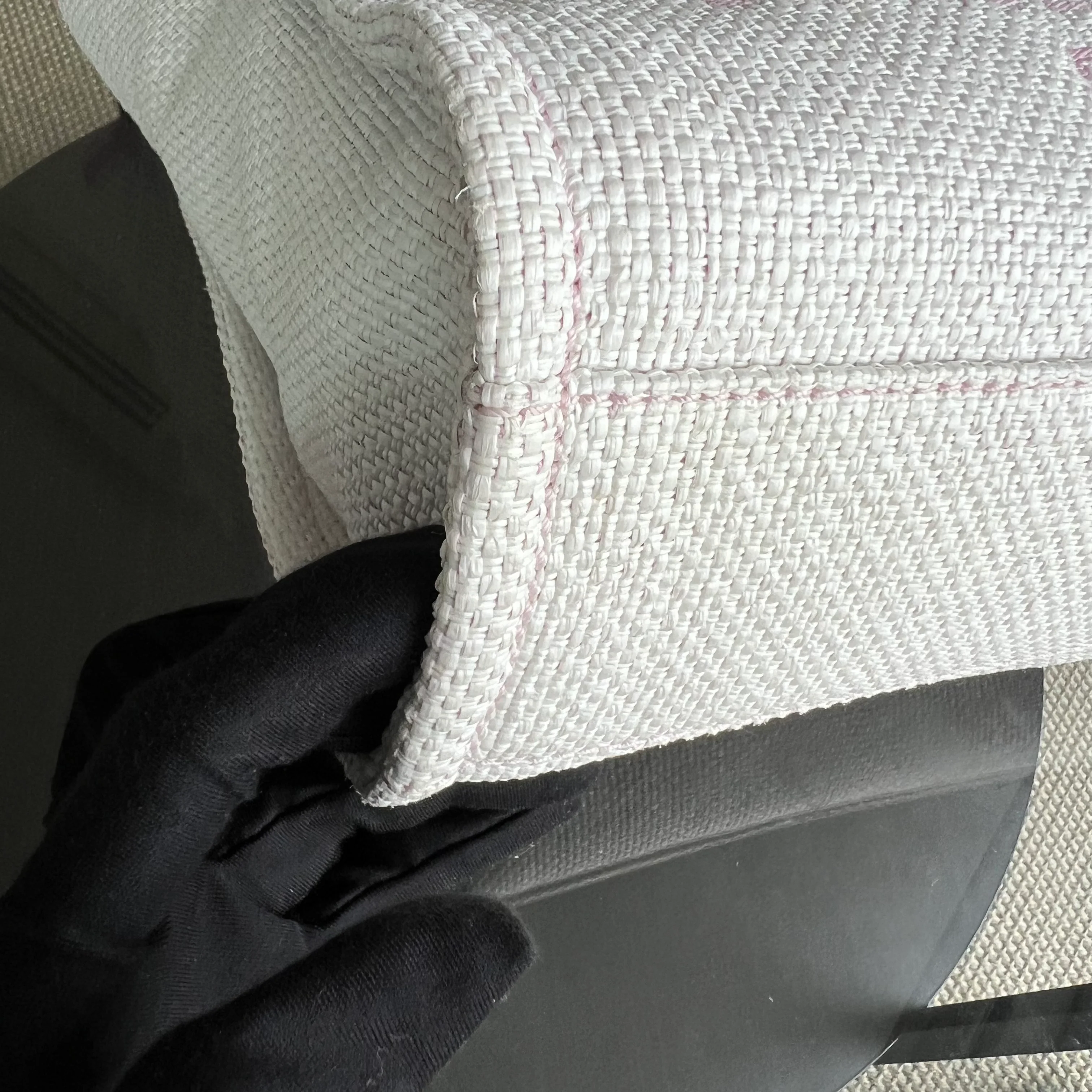 Chanel Deauville Mini - Tote Pink Fabric Silver Hardware Series 21