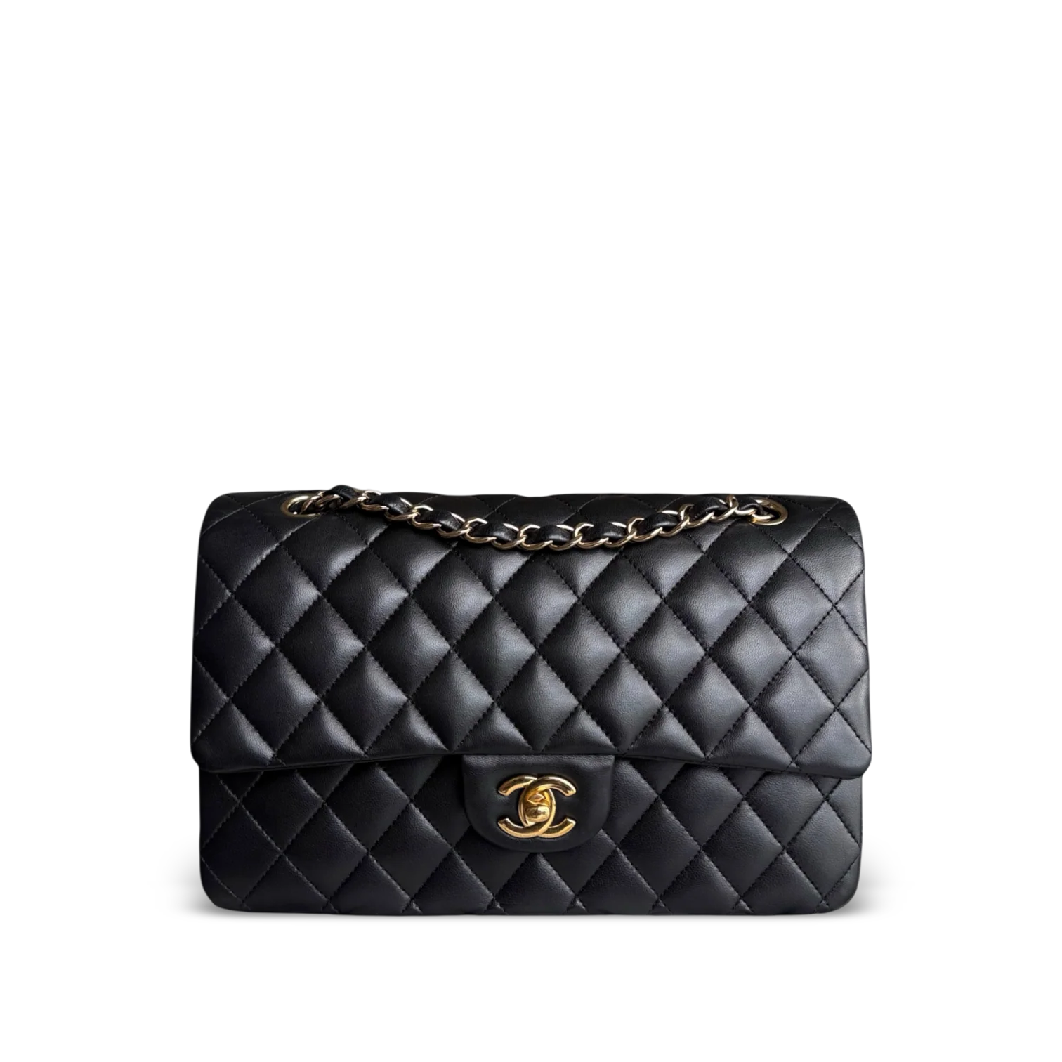 Chanel Classic Flap Medium - 25CM Quilted Lambskin Black Gold Hardware