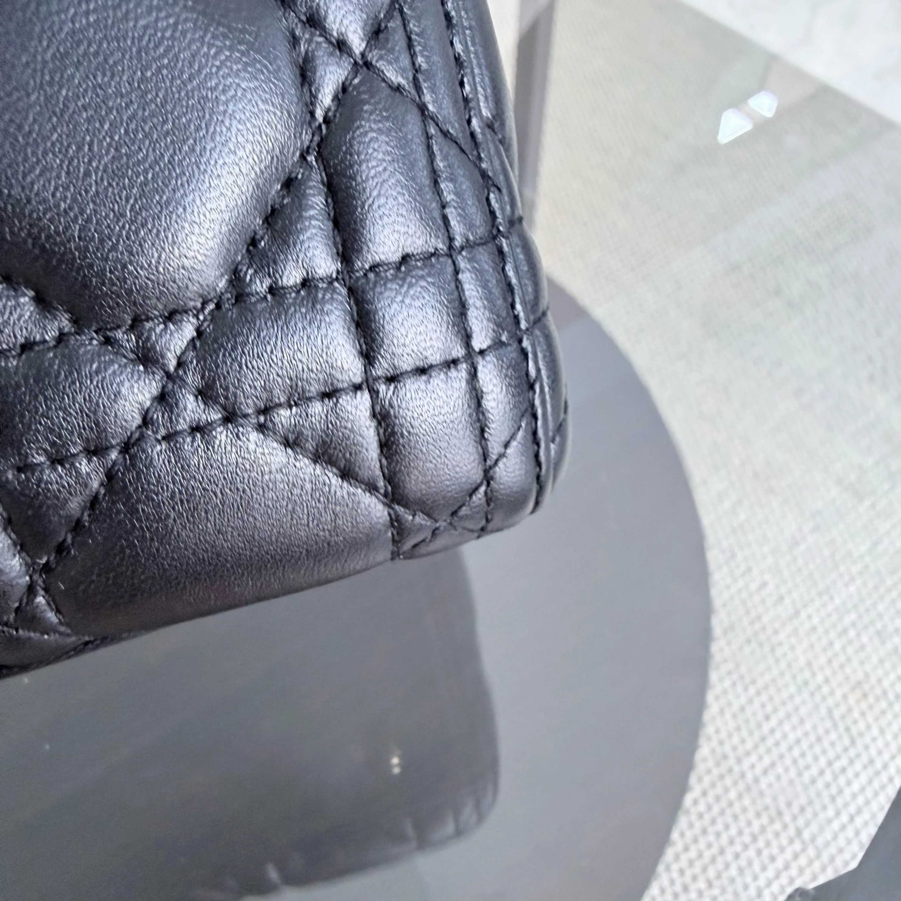 Dior Lady Medium - Cannage Lambskin Black Gold Hardware Adjustable Strap