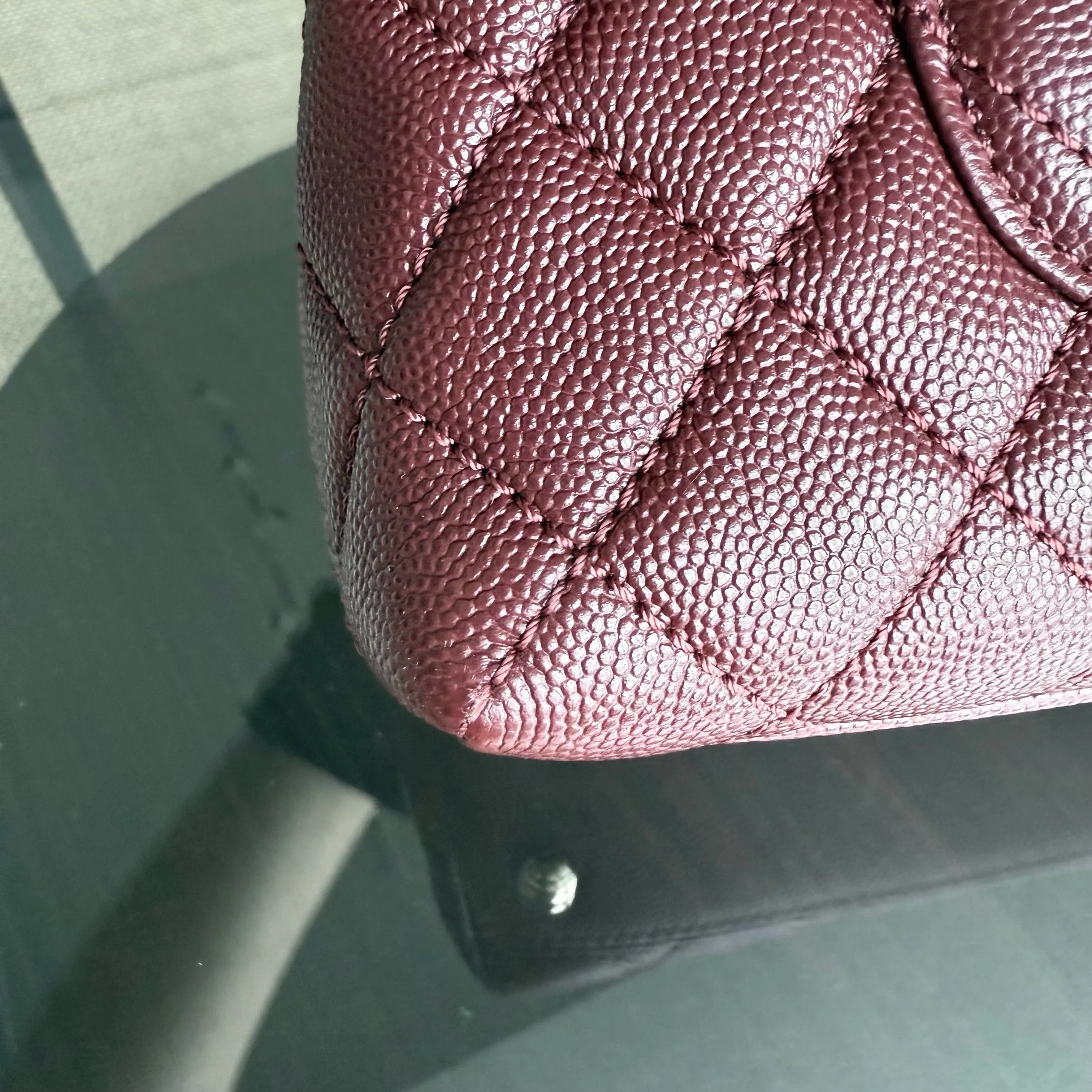 Chanel Coco Handle Small - Caviar Quilted Grained Calfskin Dark Red Burgundy Gold Hardware Series 30