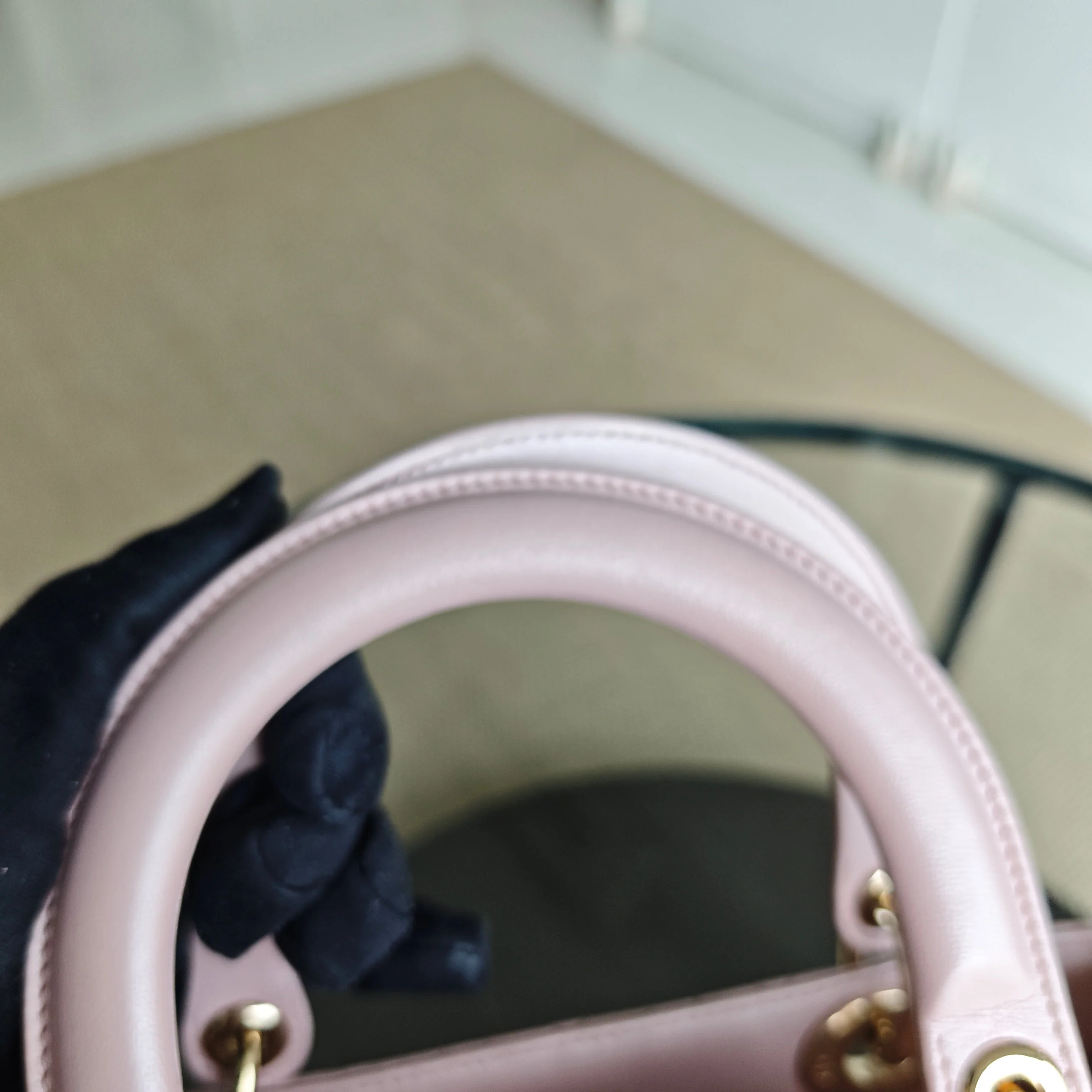 Dior Lady Medium Cannage Lambskin Light Pink Gold Hardware