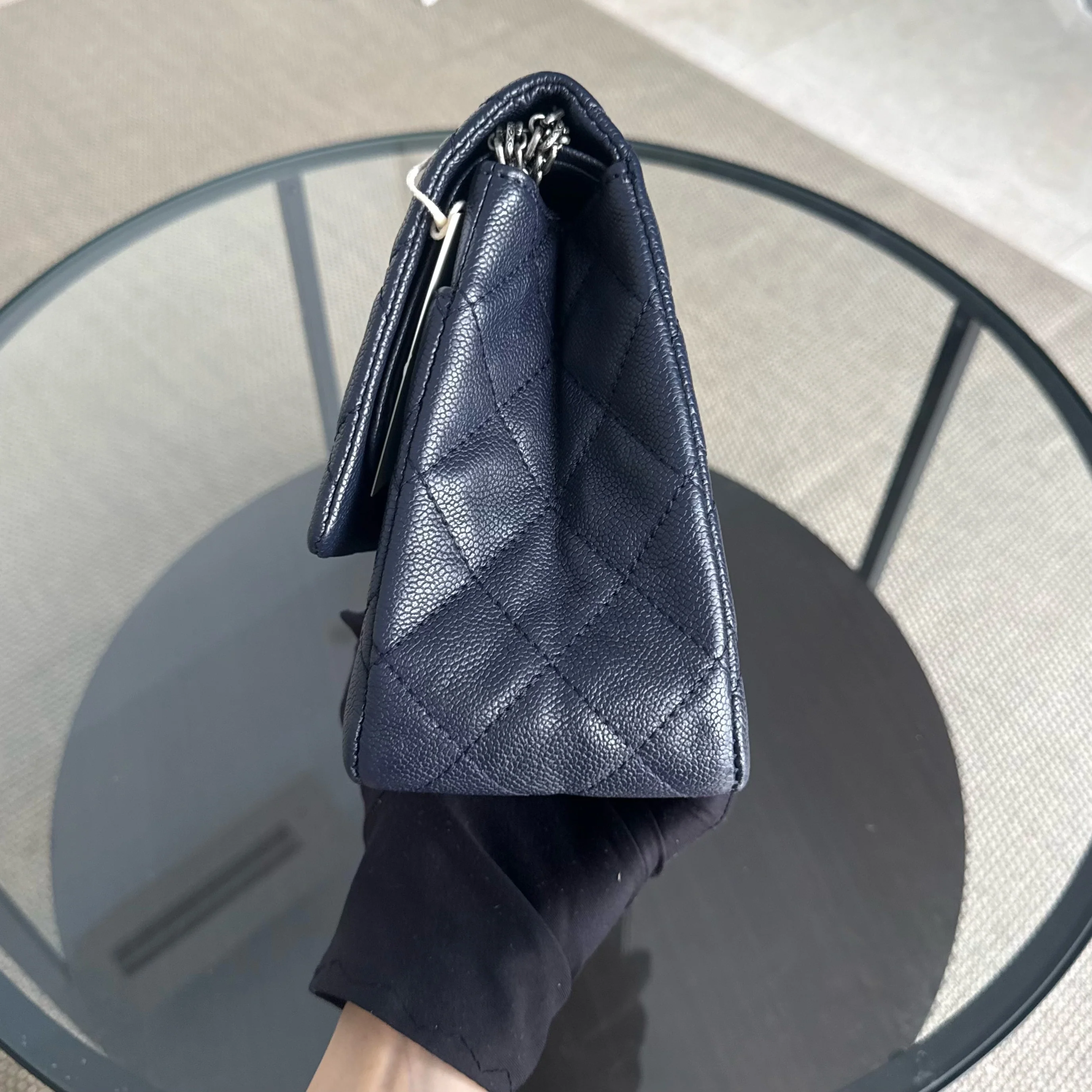 Chanel 2.55 Reissue 227 - Caviar Quilted Dark Blue Ruthenium Silver Hardware Series 14