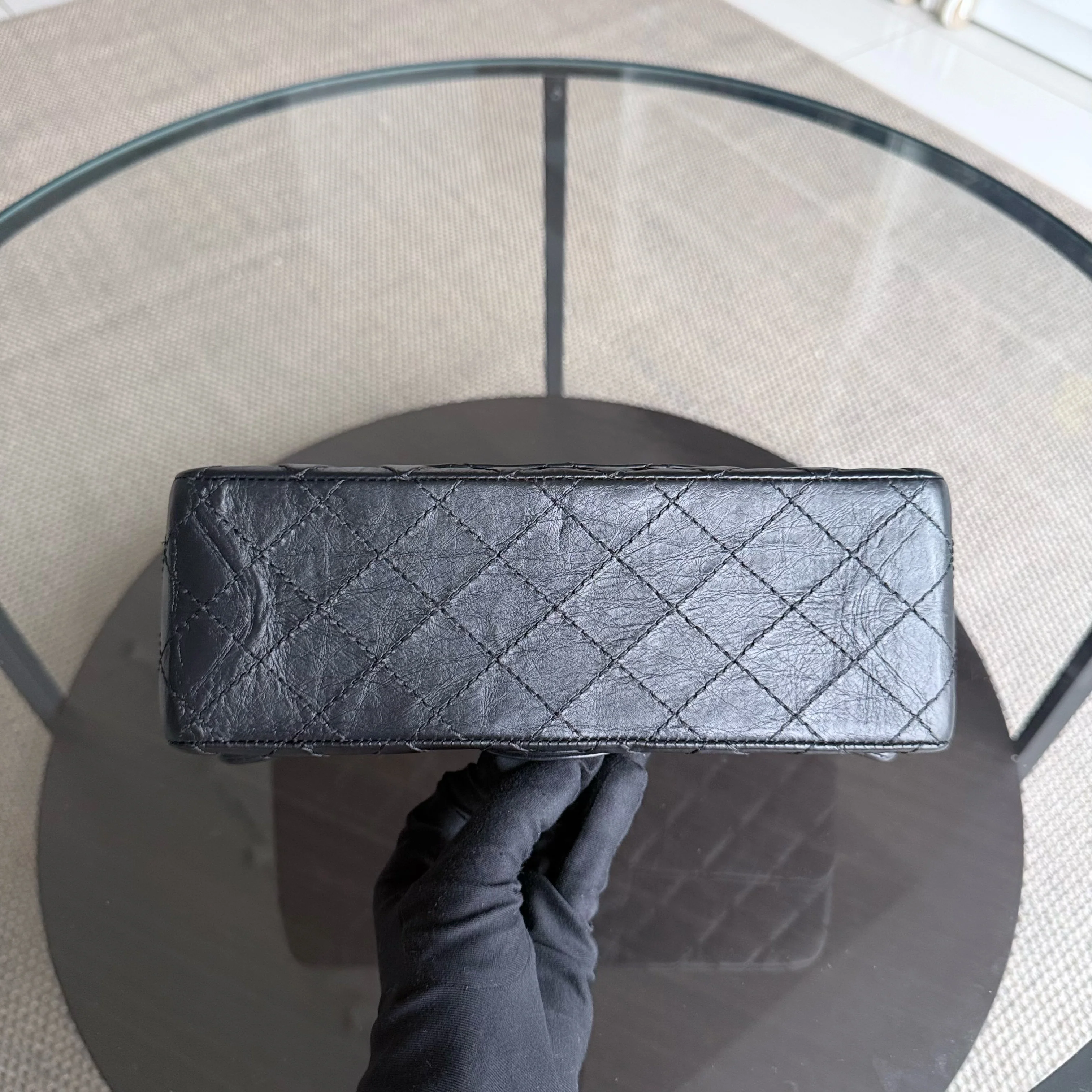 Chanel 2.55 Reissue 225 - Quilted Aged Calfskin Black Ruthenium Silver Hardware Series 18