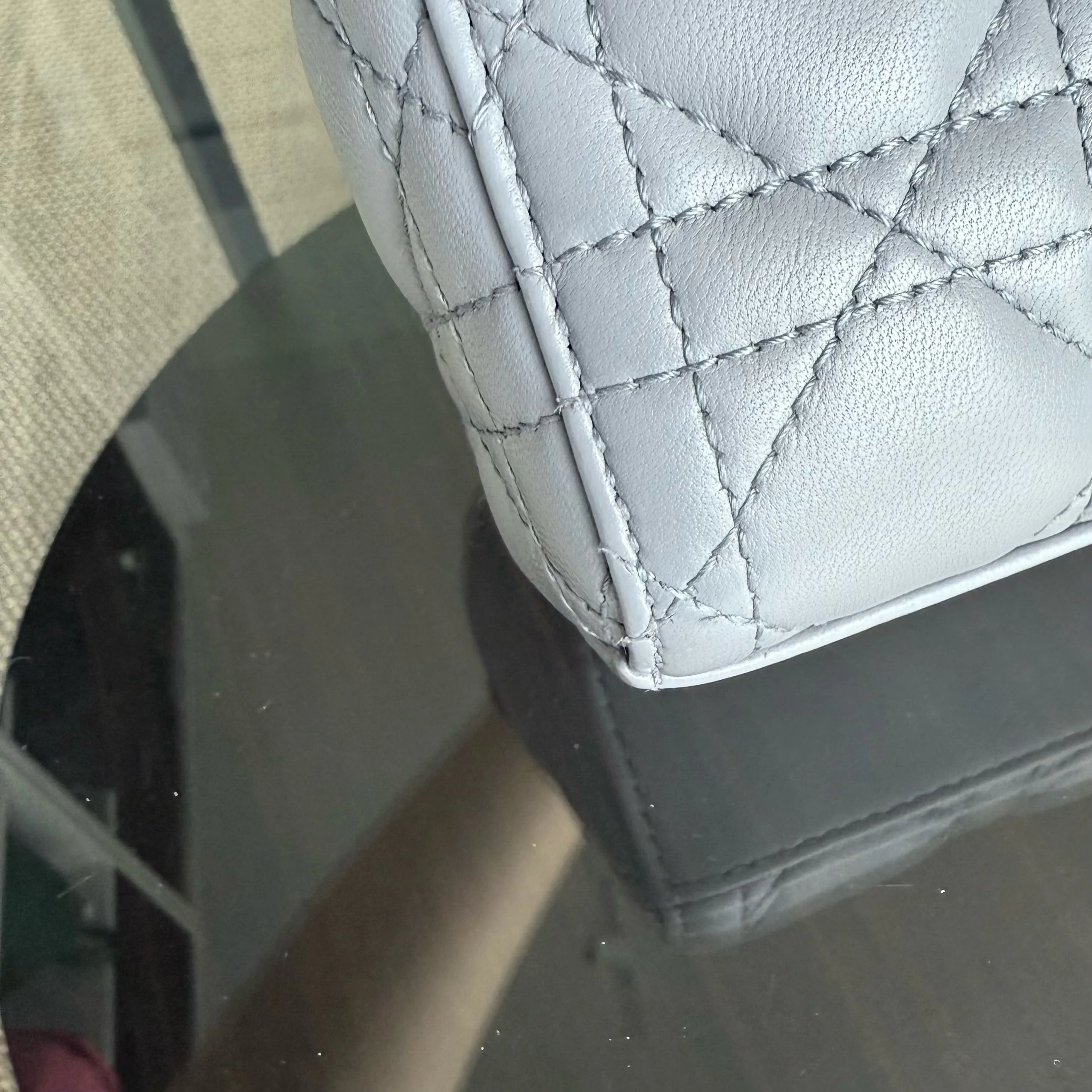 Dior Lady D-Joy Small - Cannage Lambskin Gray Gold Hardware