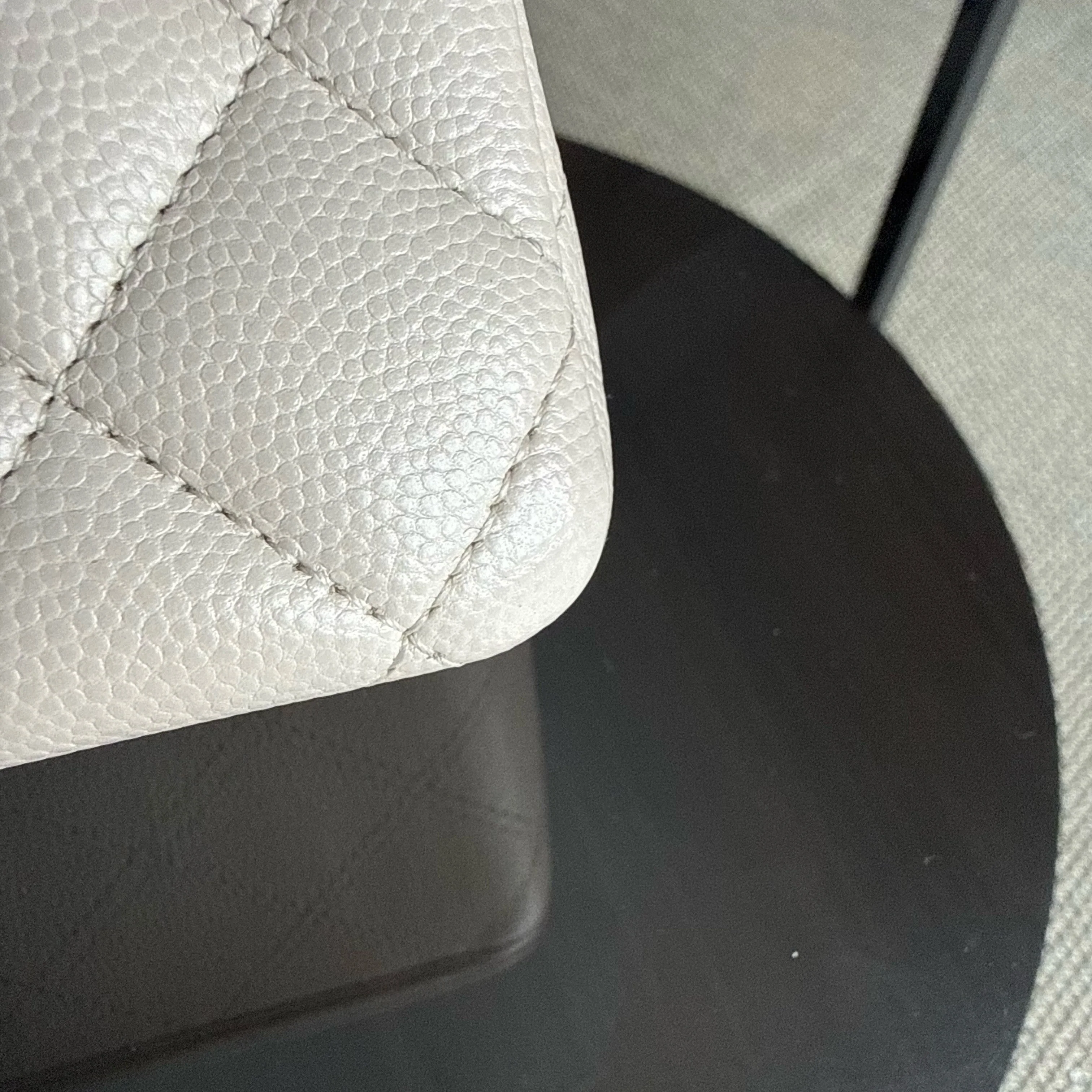 Chanel Classic Flap Medium - Caviar 25CM Quilted Double Flap Light Gray Grey Silver Hardware Series 26