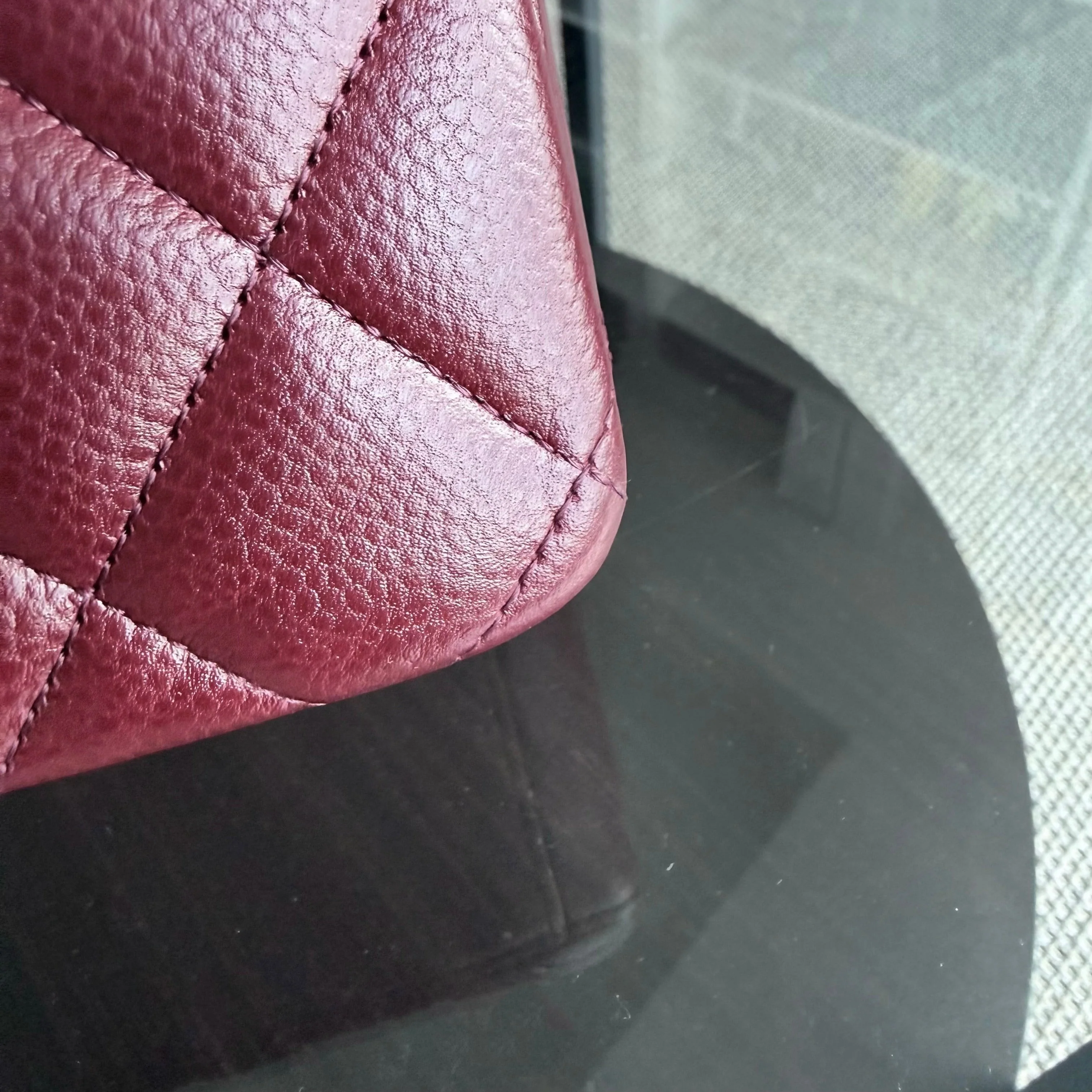 Chanel Classic Flap Maxi - Caviar Double Flap Quilted Burgundy Gold Hardware Series 21