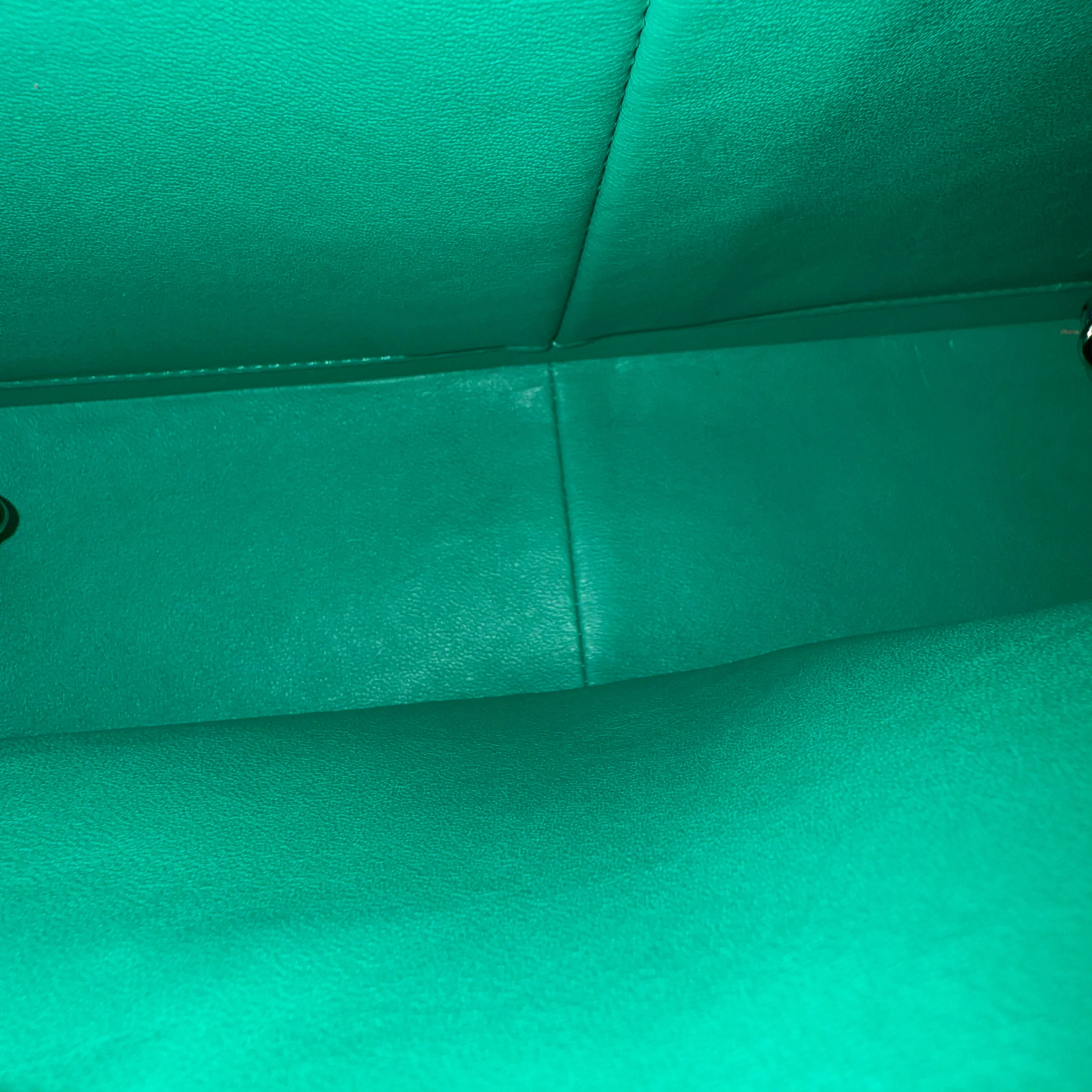 Chanel Classic Flap Jumbo - Double Flap 30CM Quilted Lambskin Green Silver Hardware Series 16