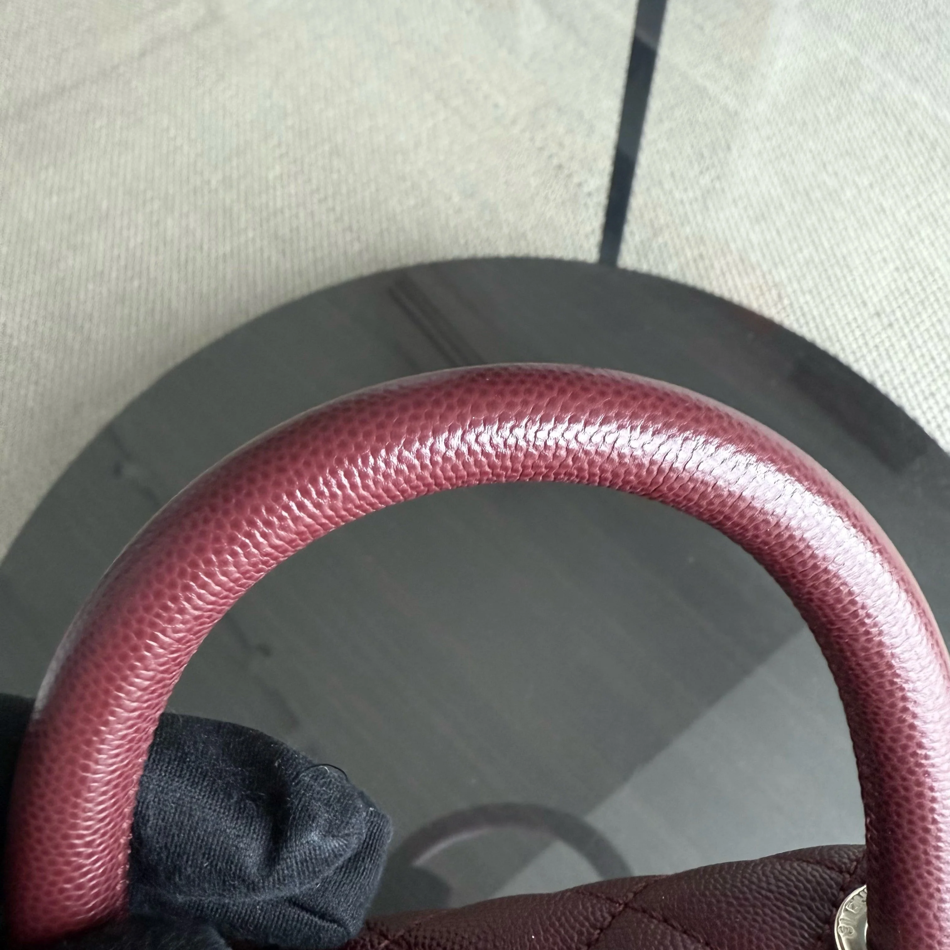 Chanel Coco Handle Small - Caviar Quilted Grained Calfskin Dark Red Burgundy Gold Hardware Series 30