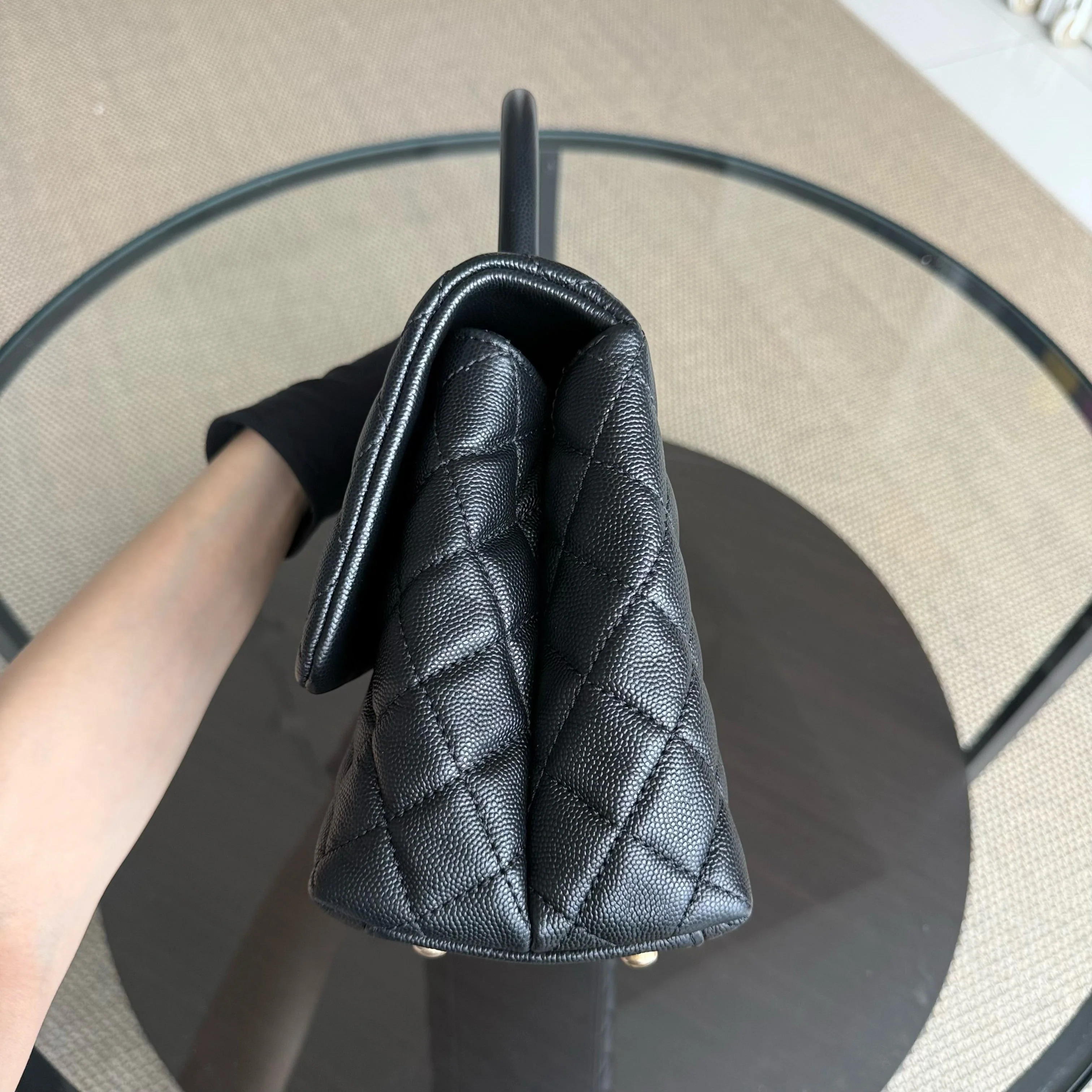Chanel Coco Handle Medium - Caviar 29CM Quilted Black Gold Hardware Series 27
