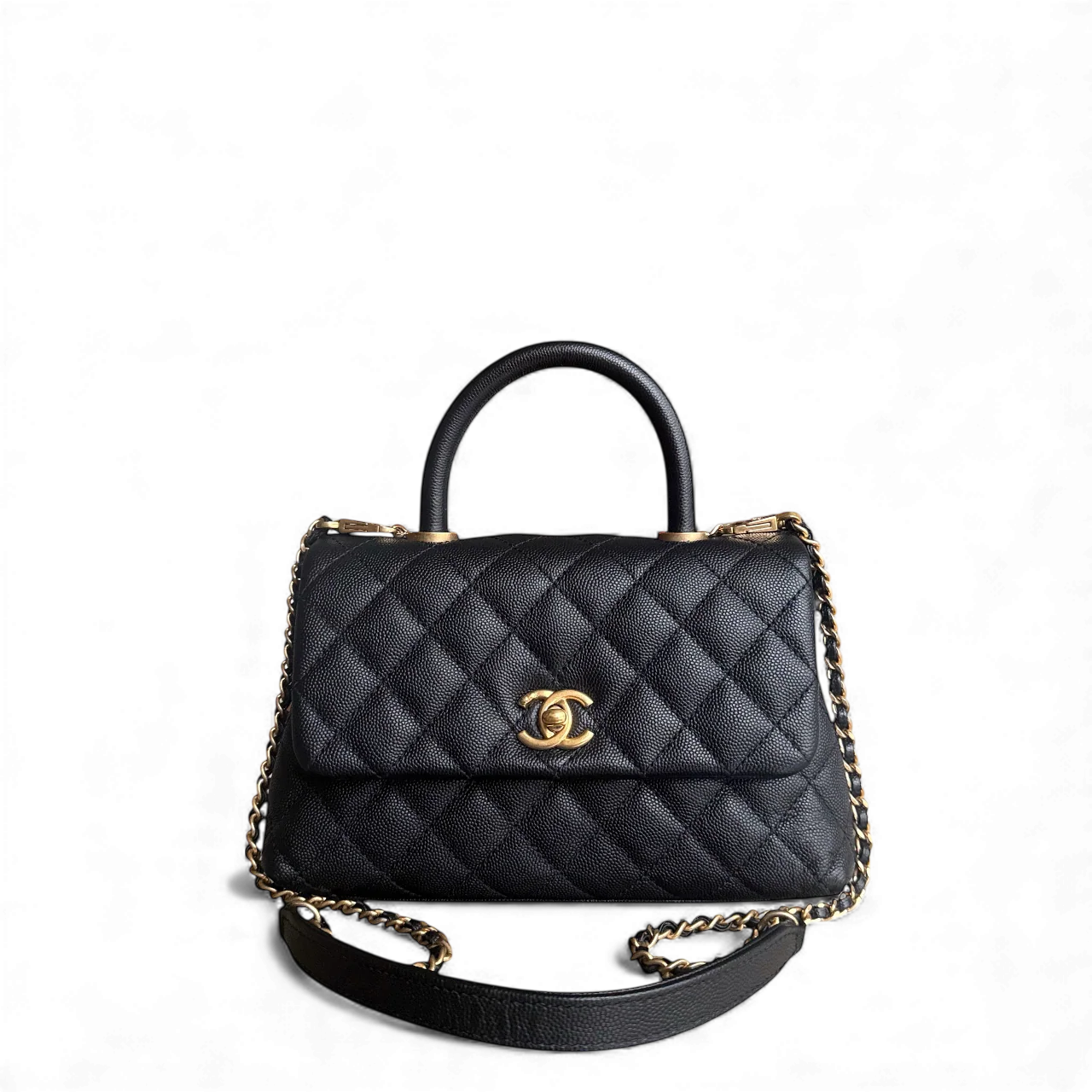 Chanel Coco Handle Small - Caviar Quilted Black Gold Hardware Series 24