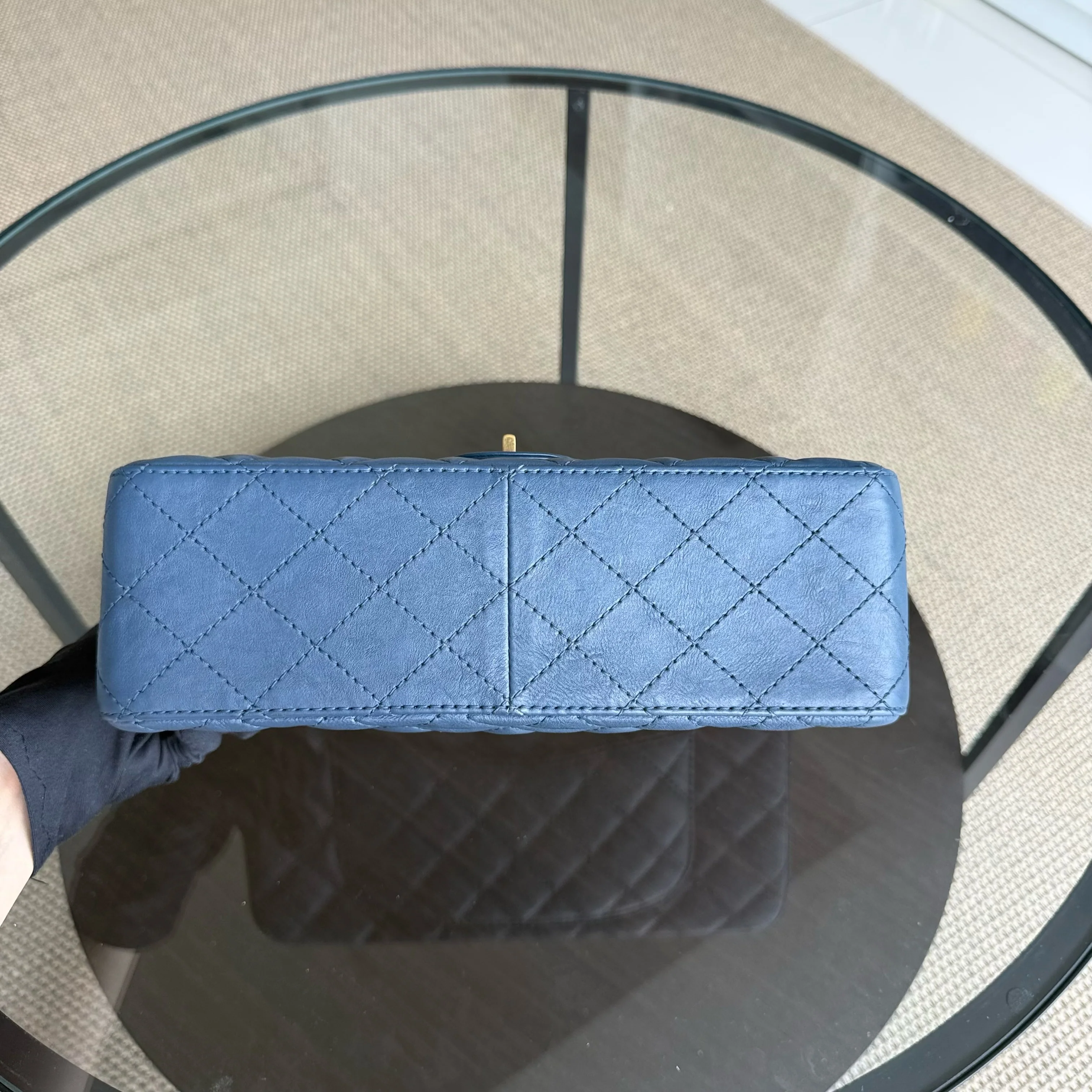 Chanel 2.55 Reissue 226 - Quilted Grained Calfskin Blue Gold Hardware Series 23