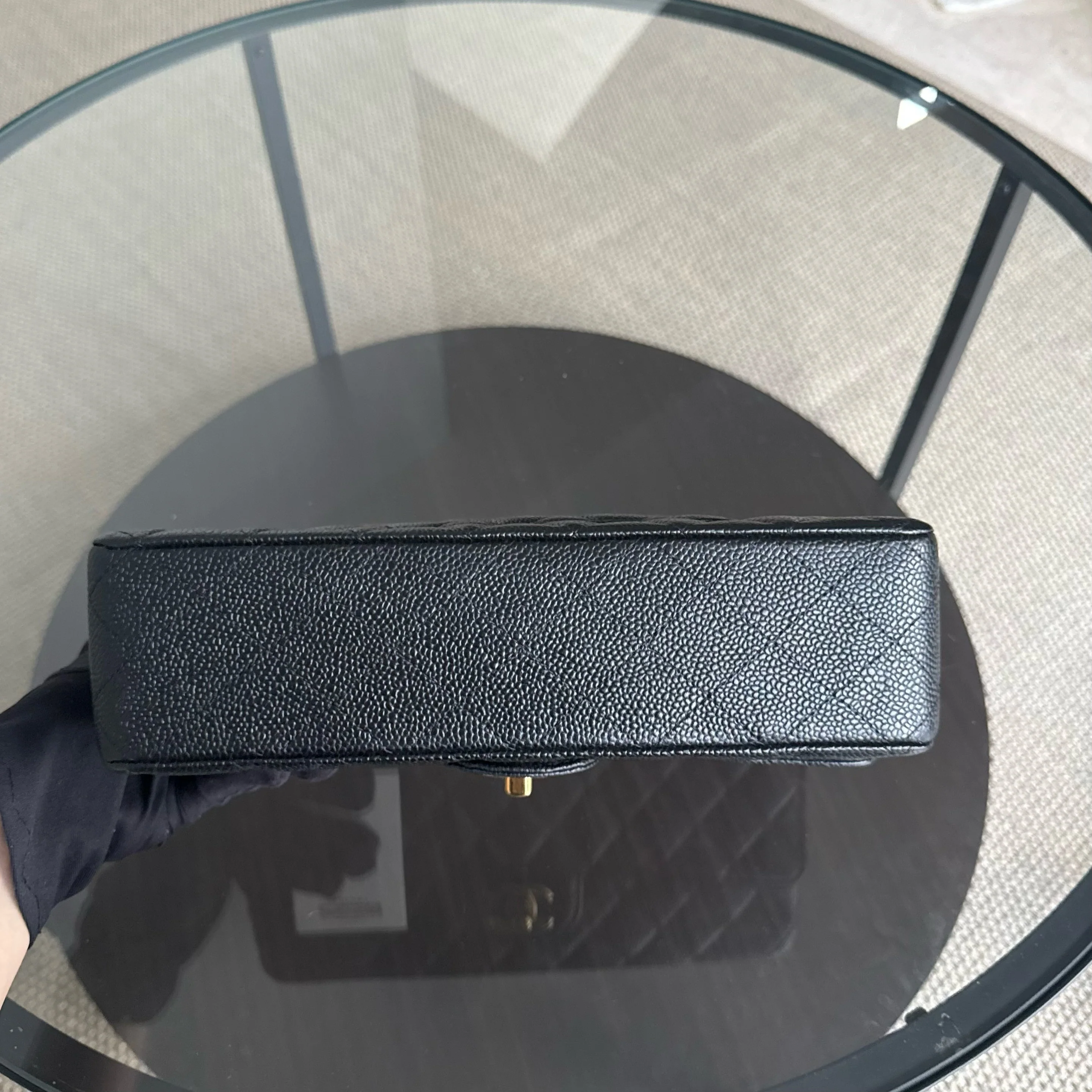 Chanel Classic Flap Medium - Caviar 25CM Quilted Double Flap Black Gold Hardware Series 21