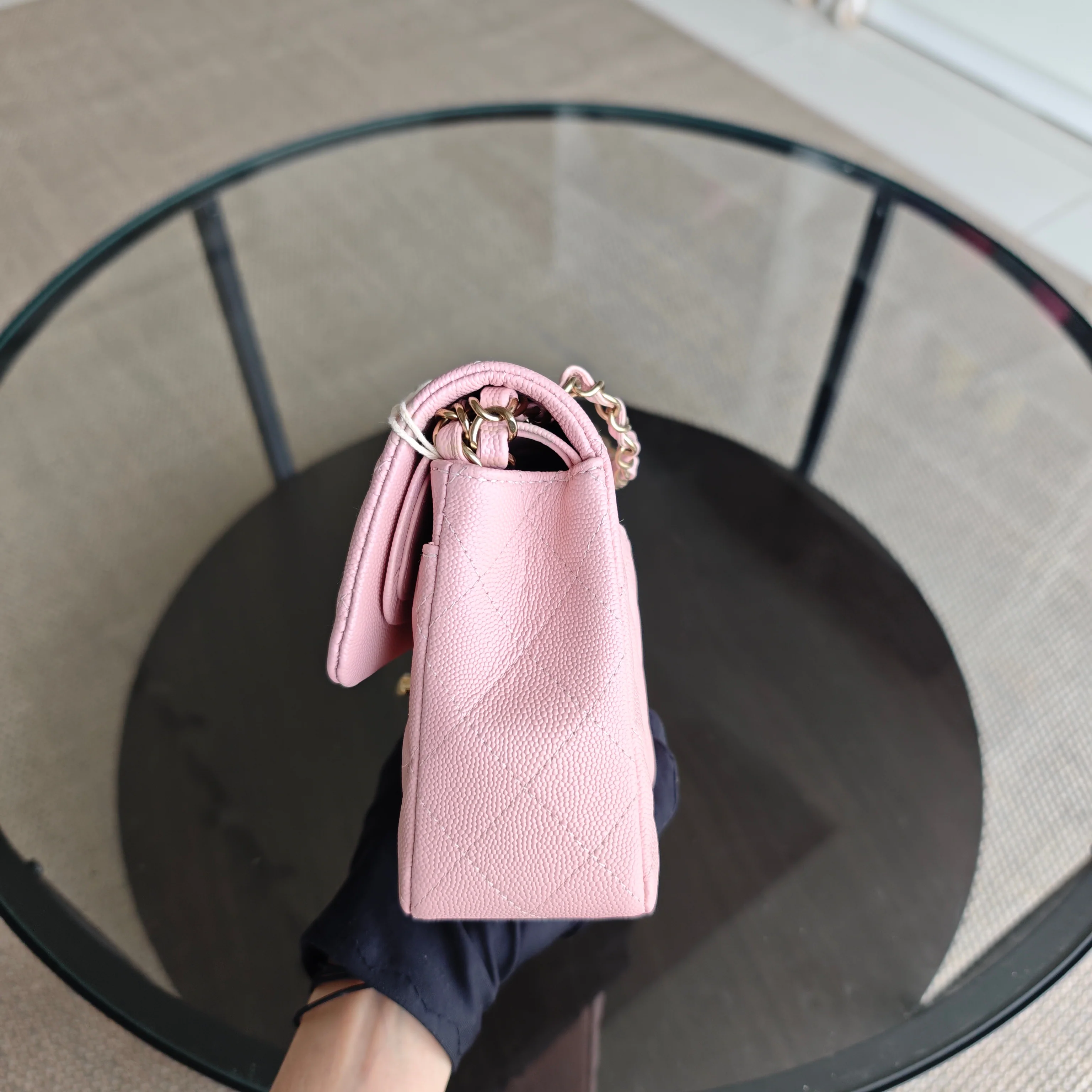 Chanel Classic Flap Small - Caviar 23CM Quilted Light Pink Gold Hardware Microchip