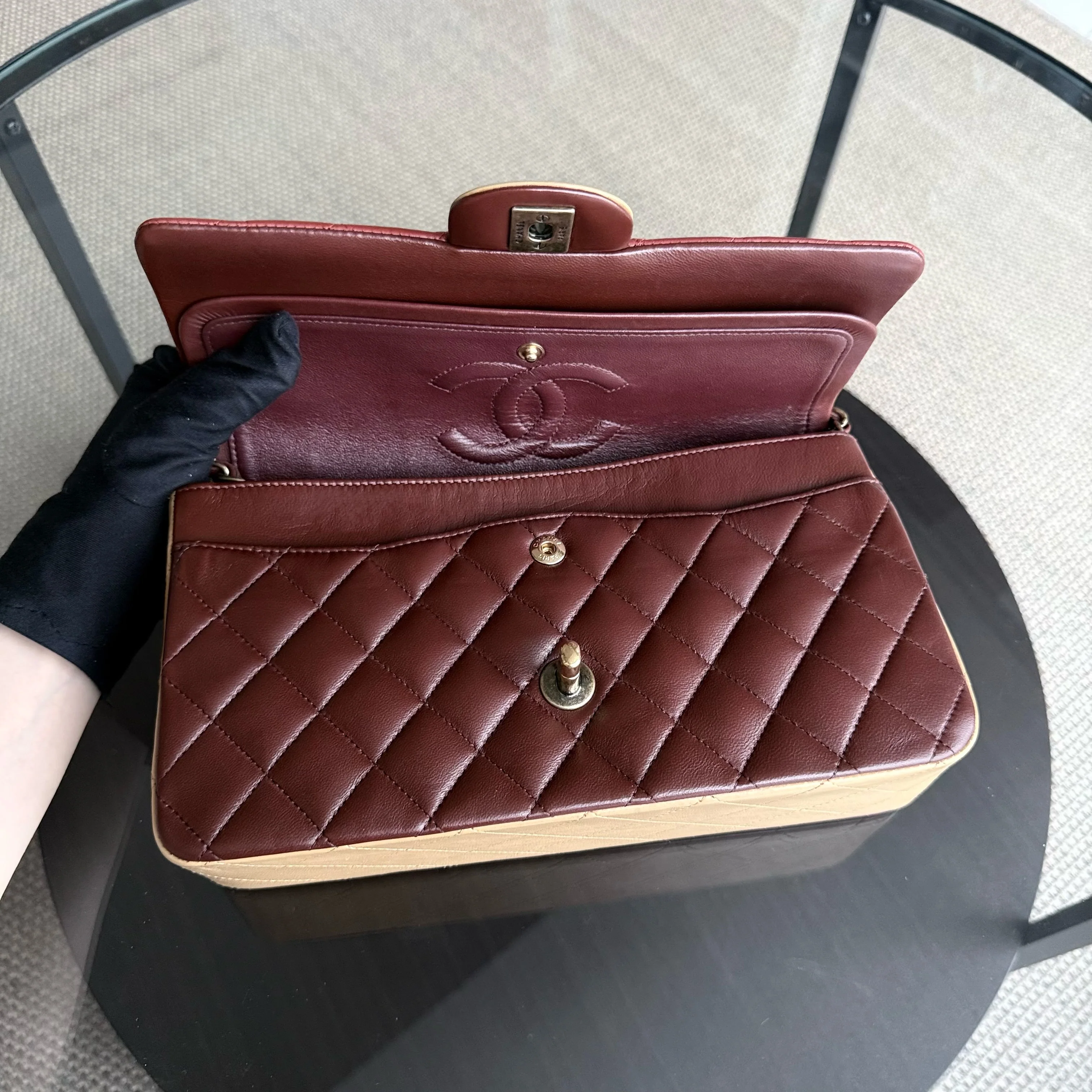 Chanel Classic Flap Medium - 25CM Quilted Lambskin Tri-Colo Gold Hardware Series 18