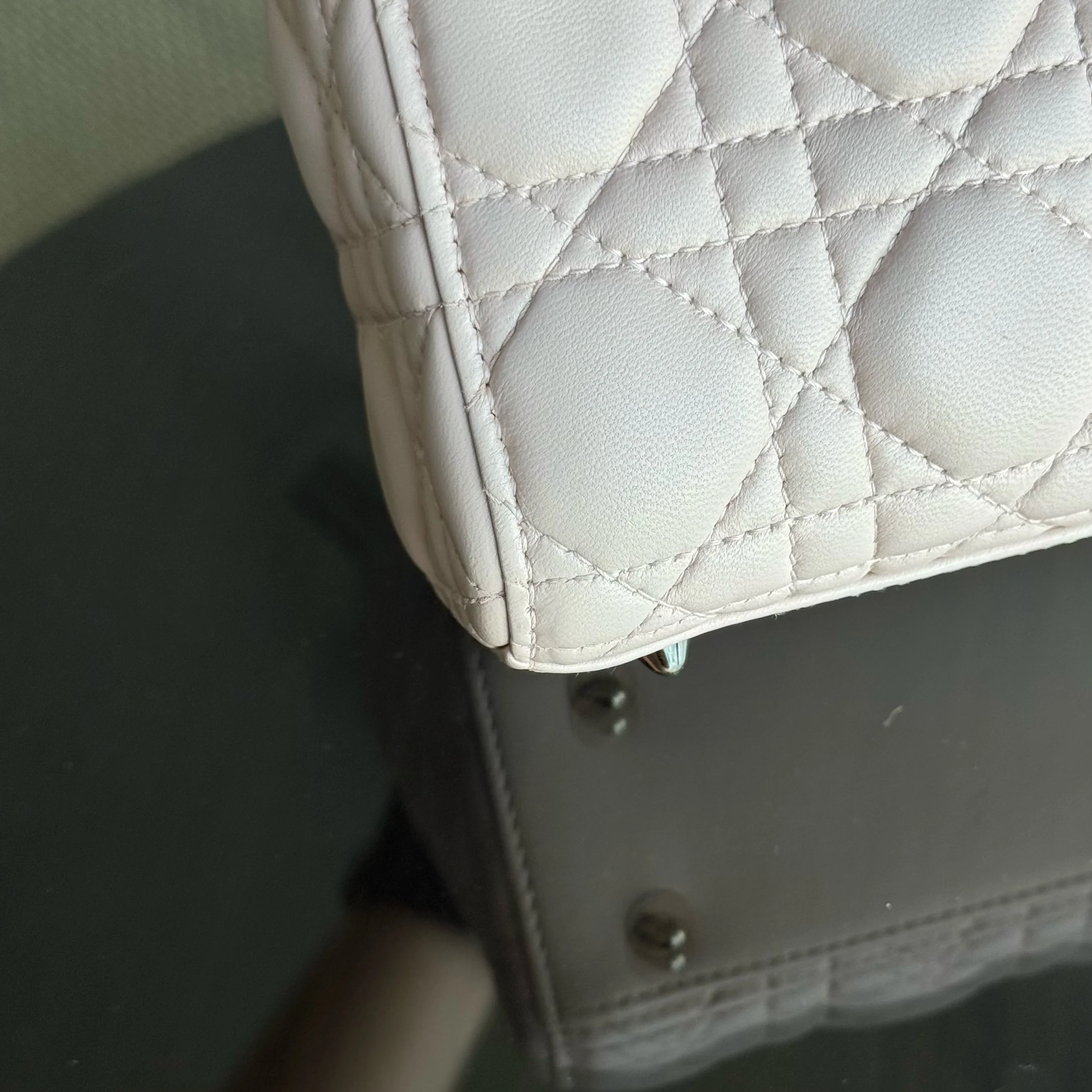 Dior Lady Small Flap - Cannage Lambskin Light Sakura Pink Gold Hardware NO STRAP