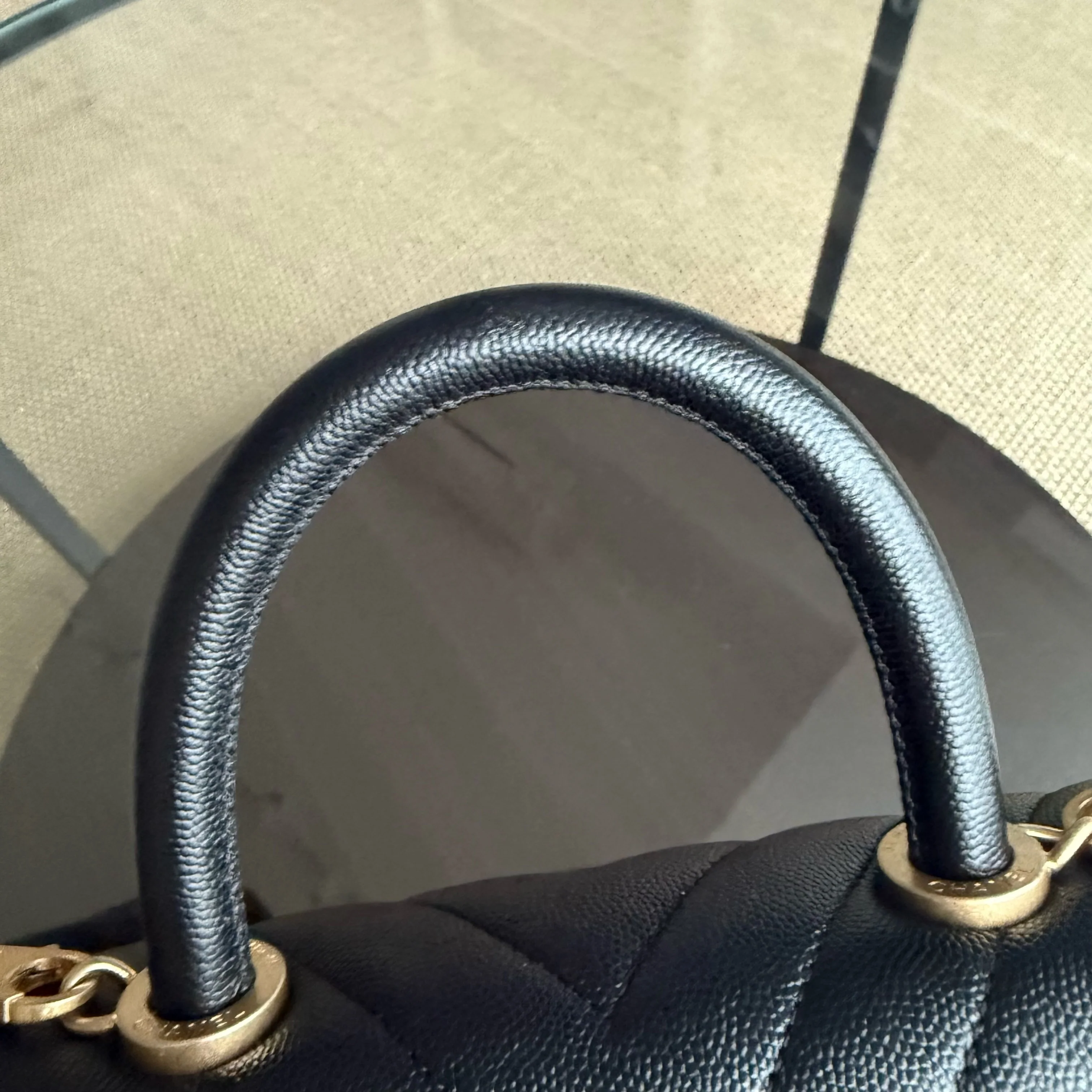 Chanel Coco Handle Small - Caviar Chevron Grained Calfskin Black Gold Hardware Series 26