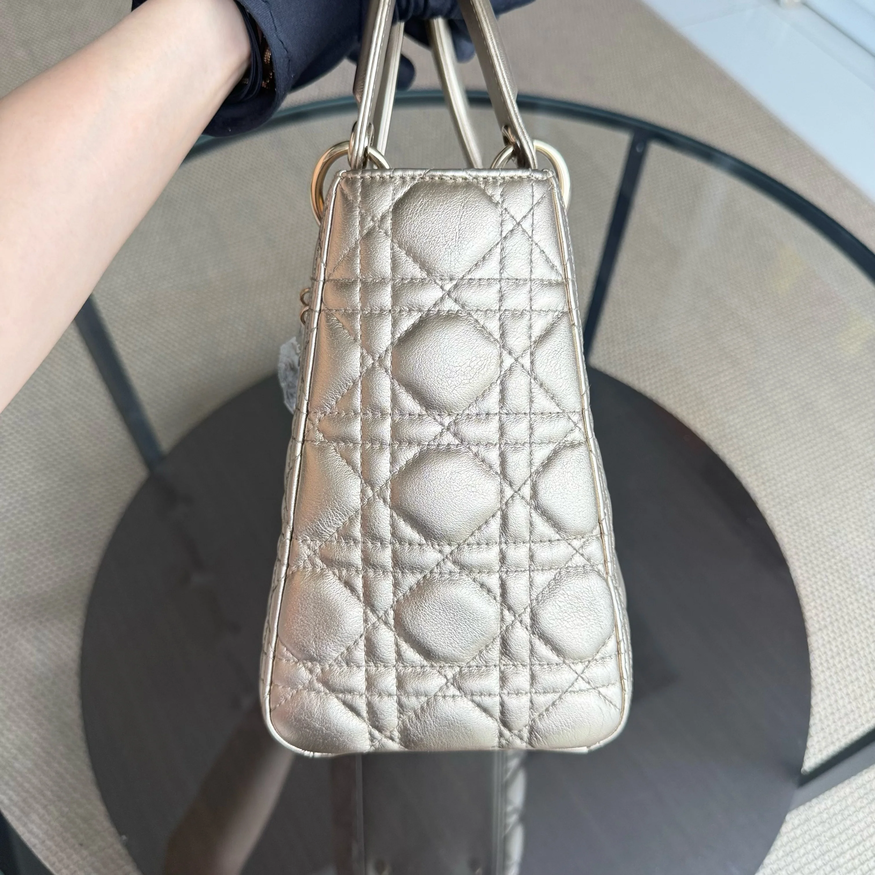 Dior Lady Medium Flap - Cannage Calfskin Gold Hardware NO STRAP