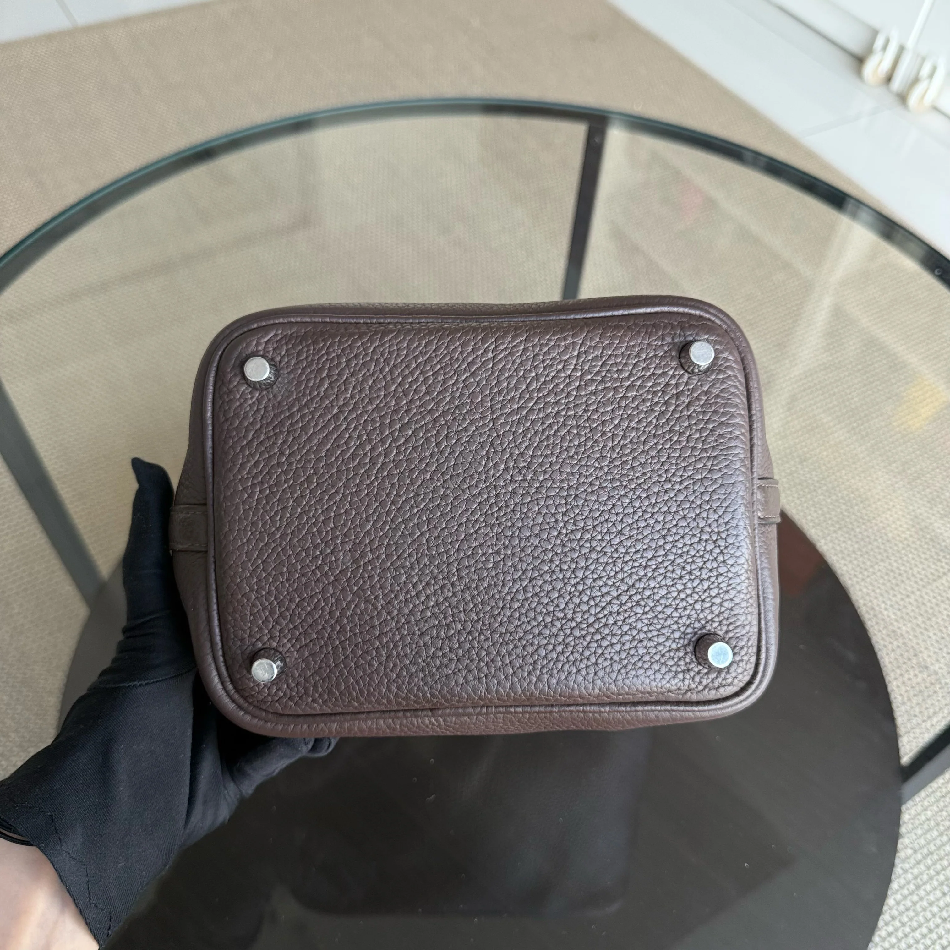 Hermes Picotin 18 - TC Clemence Leather Palladium Silver Hardware Stamp Square P