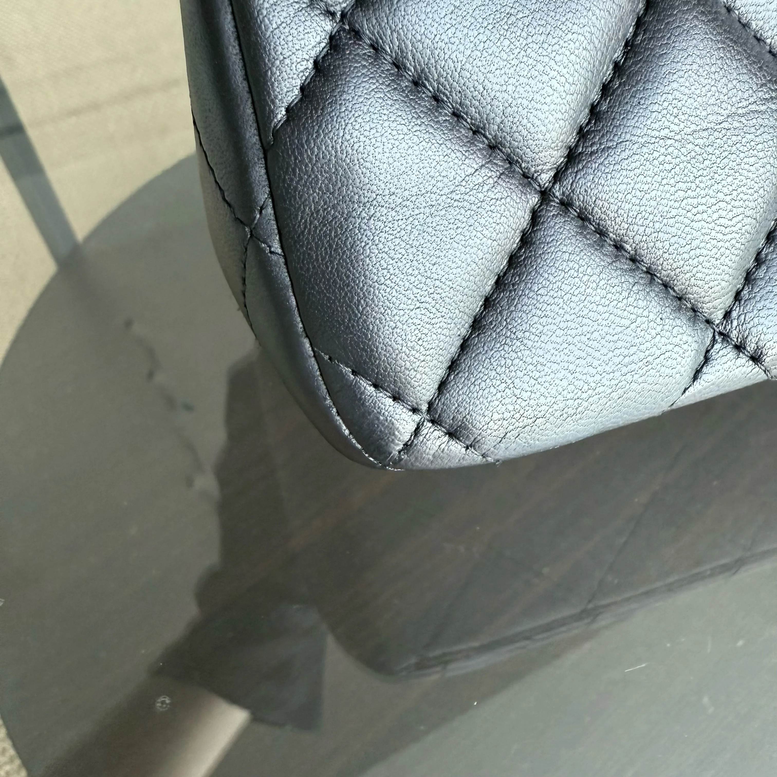 Chanel Classic Flap Jumbo - 30CM Single Flap Quilted Lambskin Black Gold Hardware Series 13