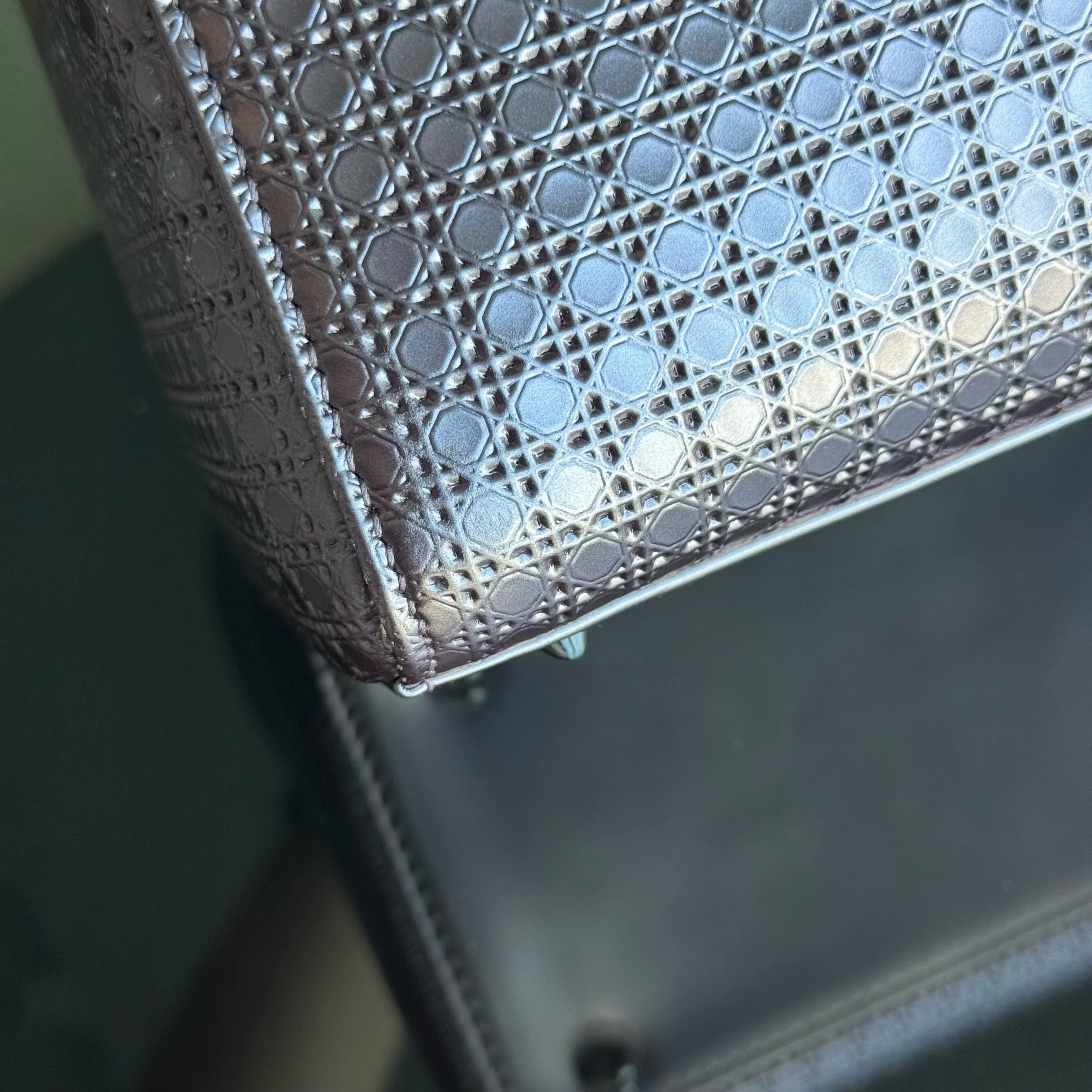 Dior Lady Medium - Micro-Cannage Metallic Pink Silver Hardware