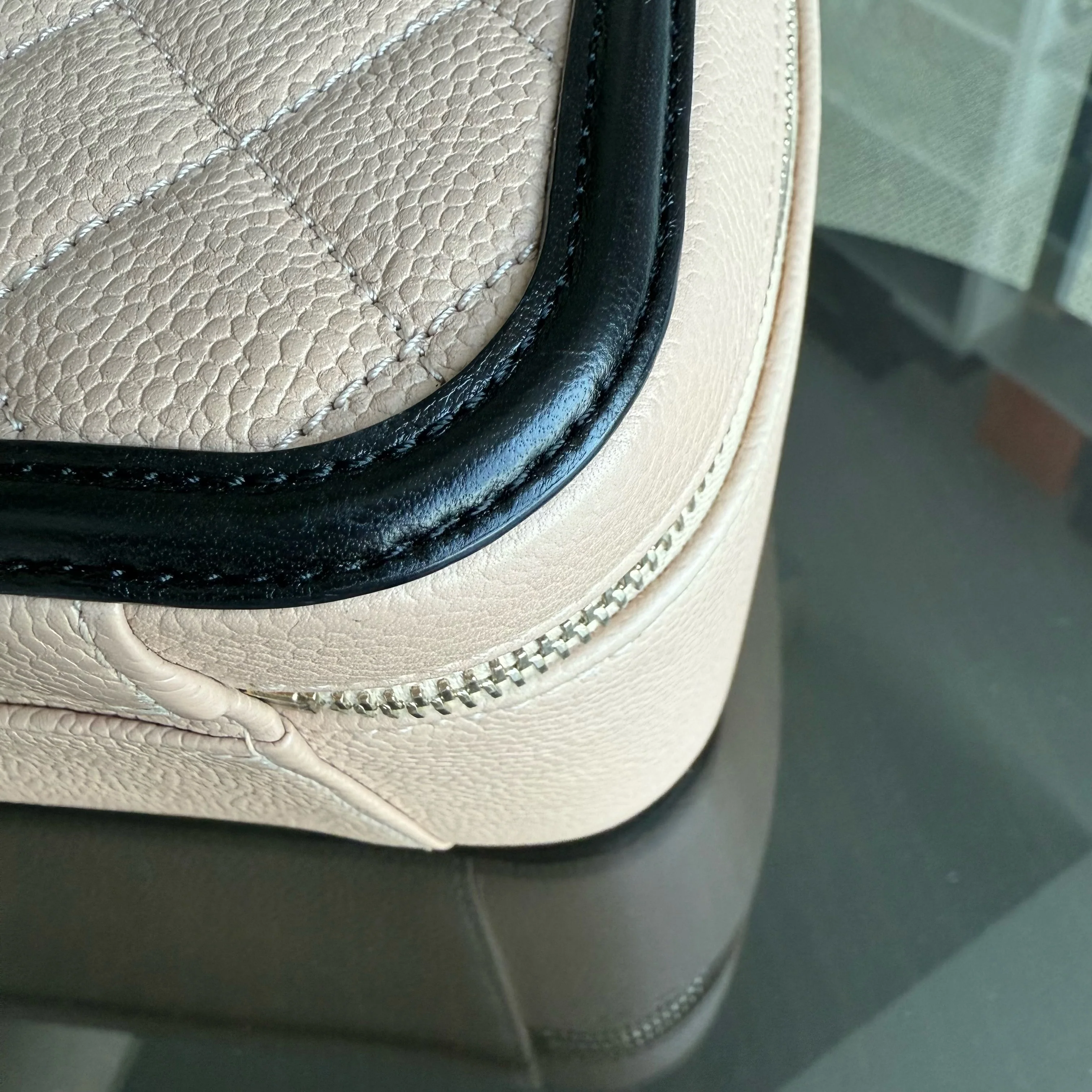 Chanel Camera Filigree Box Bag Large - Caviar Quilted Grained Calfskin Black Beige Gold Hardware Series 23