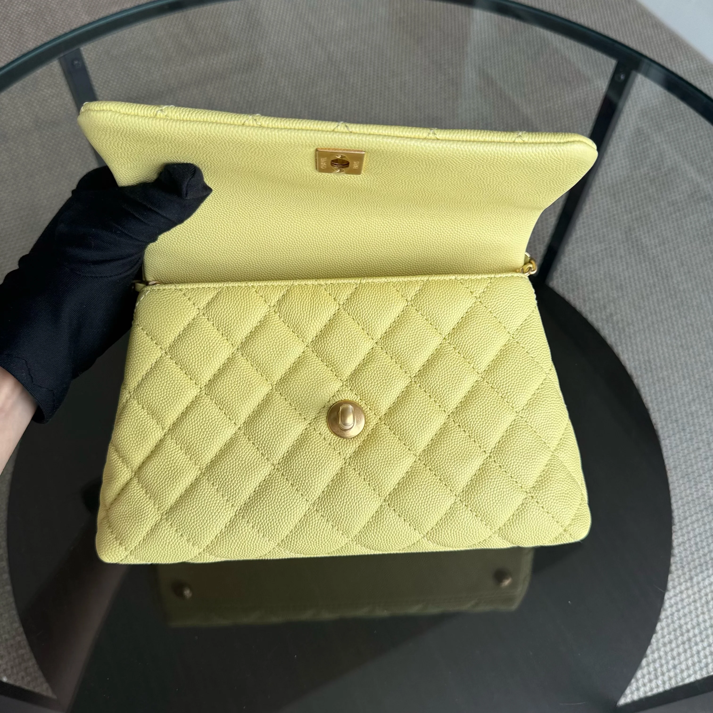 Chanel Coco Handle Small - Caviar Quilted Yellow Gold Hardware Series 24