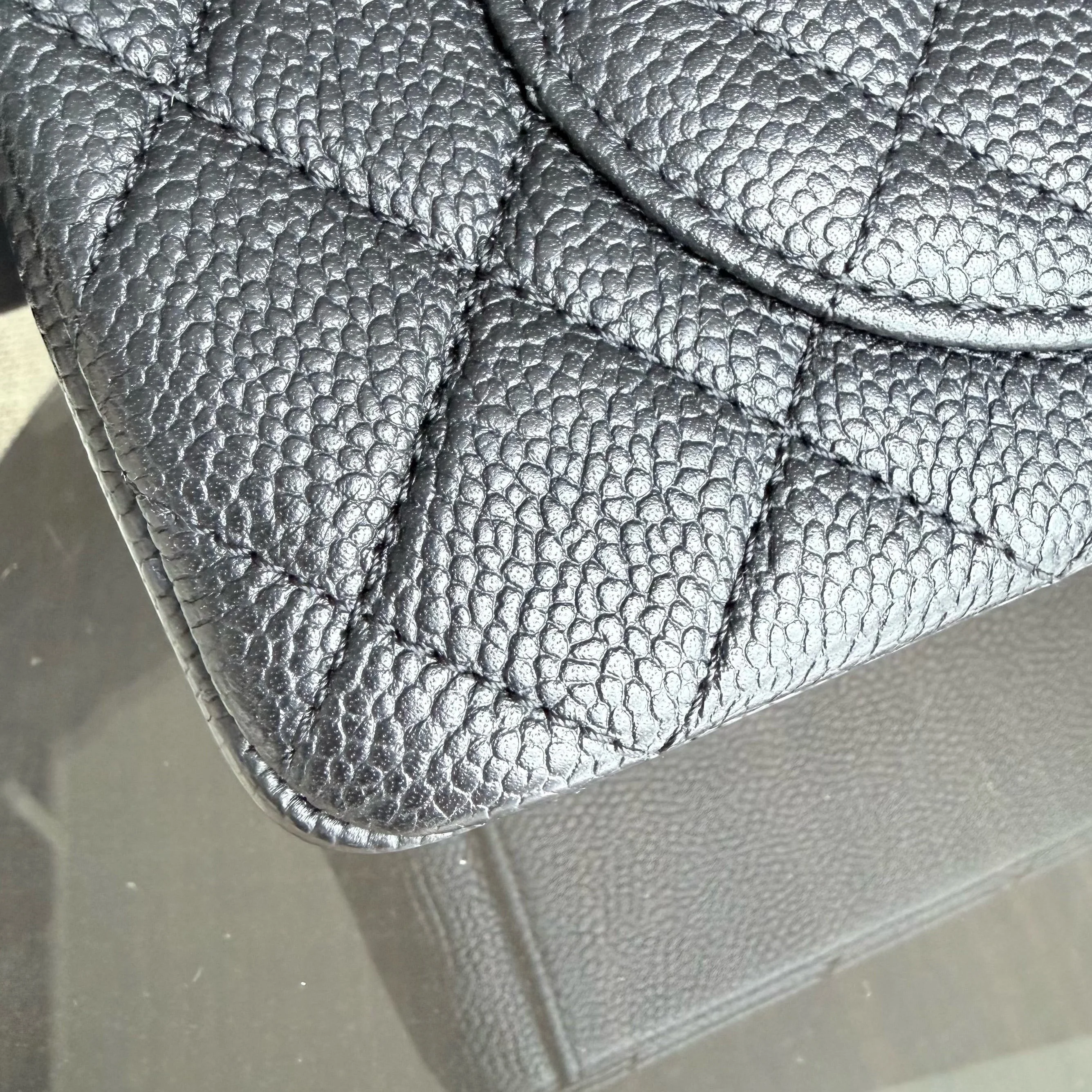 Chanel Filigree CC Medium - 25CM Caviar Quilted Grained Calfskin Black Gold Hardware Series 24