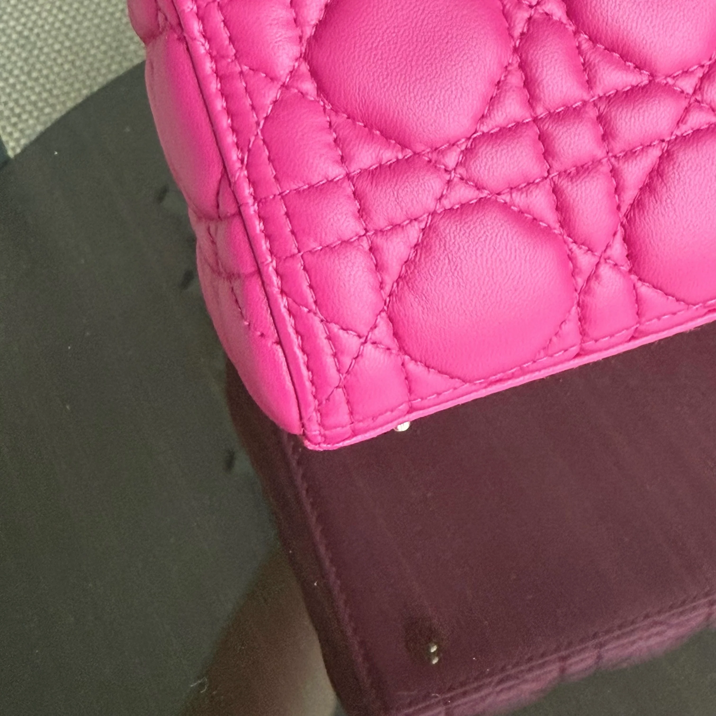 Dior Lady Medium - Cannage Lambskin Pink Gold Hardware NO STRAP