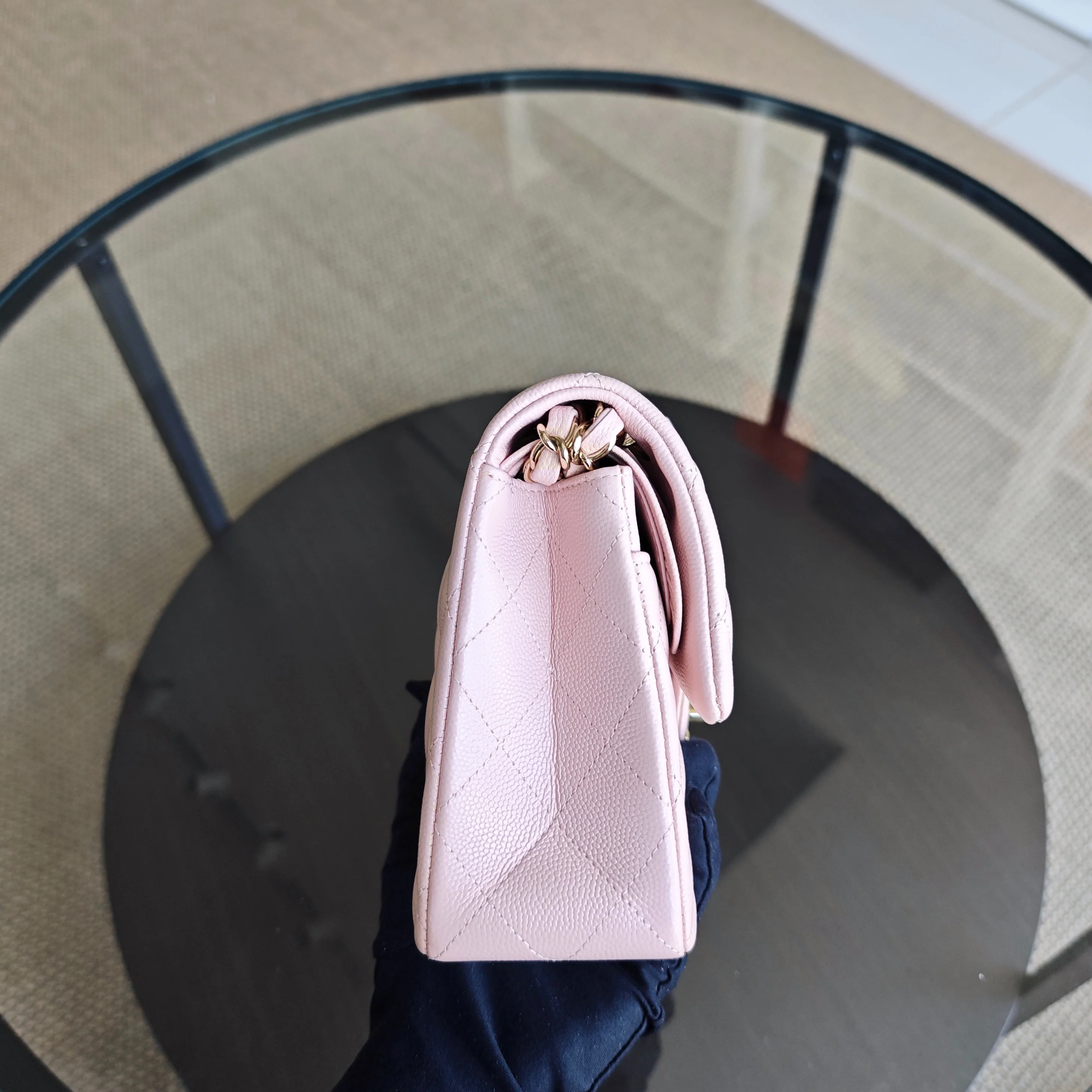 Chanel Classic Flap Small - Caviar 23CM Quilted Light Sakura Pink Gold Hardware 30