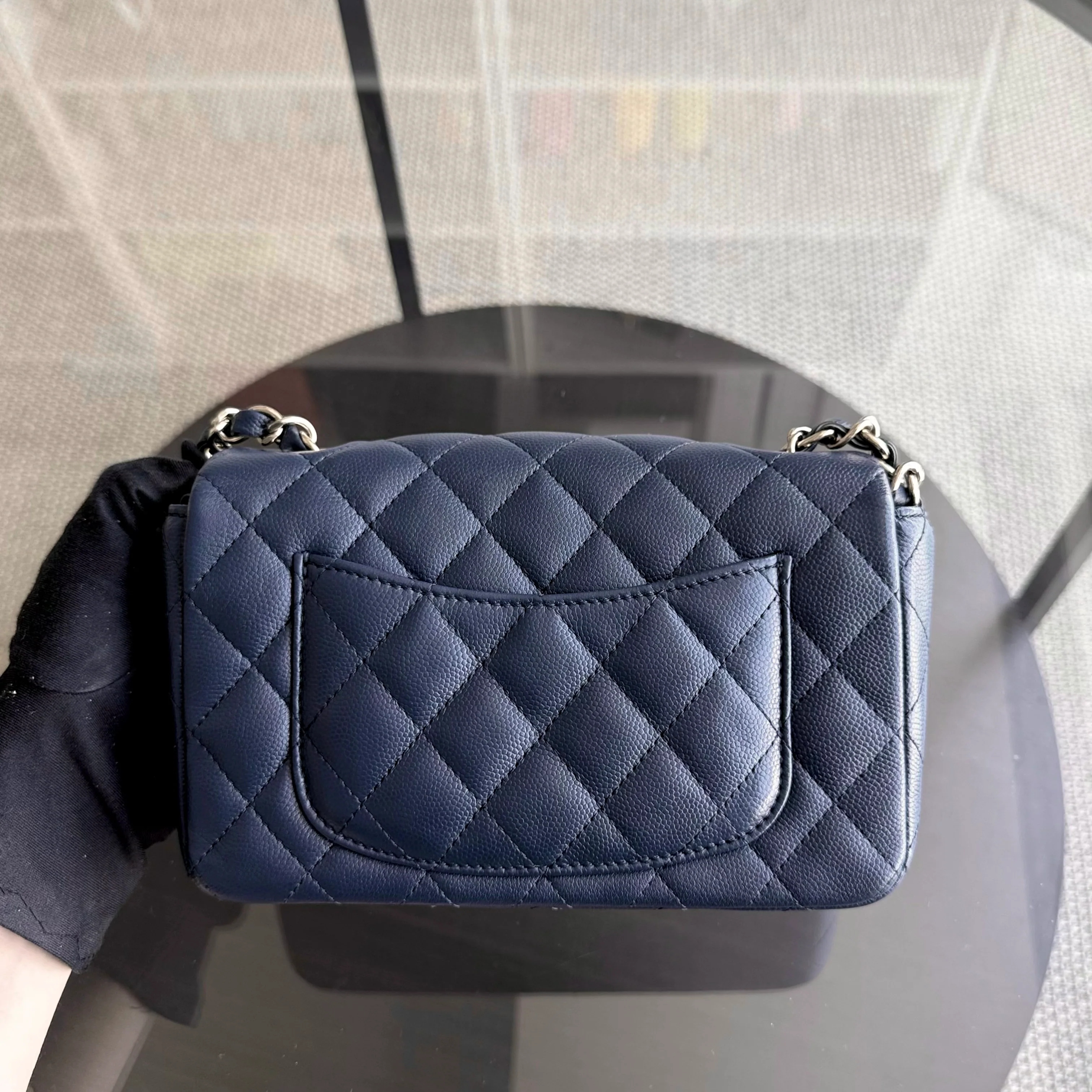 Chanel Classic Flap Mini - Caviar 20CM Quilted Dark Blue Gold Hardware Series 24
