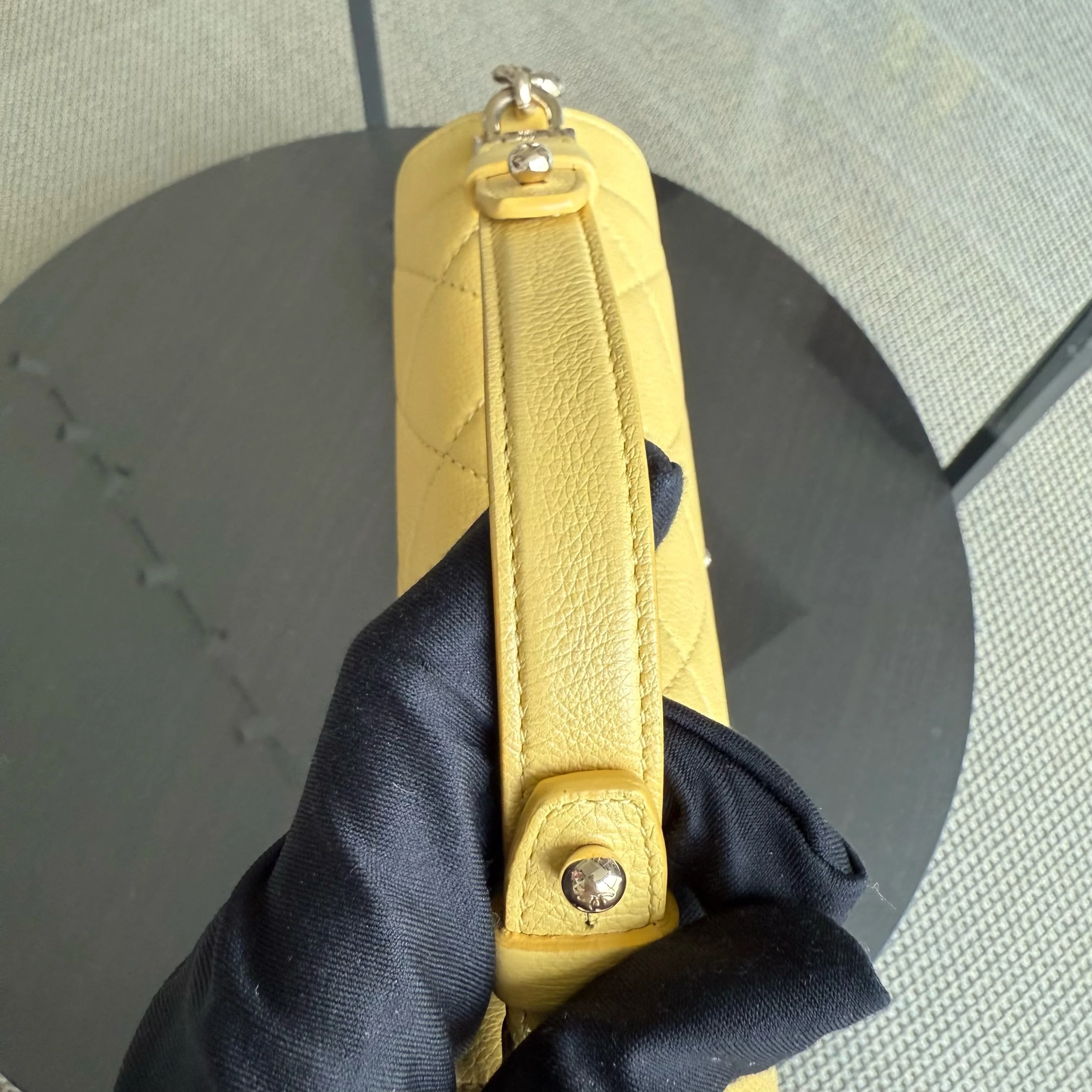 Chanel Label Click Small - Quilted Grained Calfskin Yellow Gold Hardware Series 23