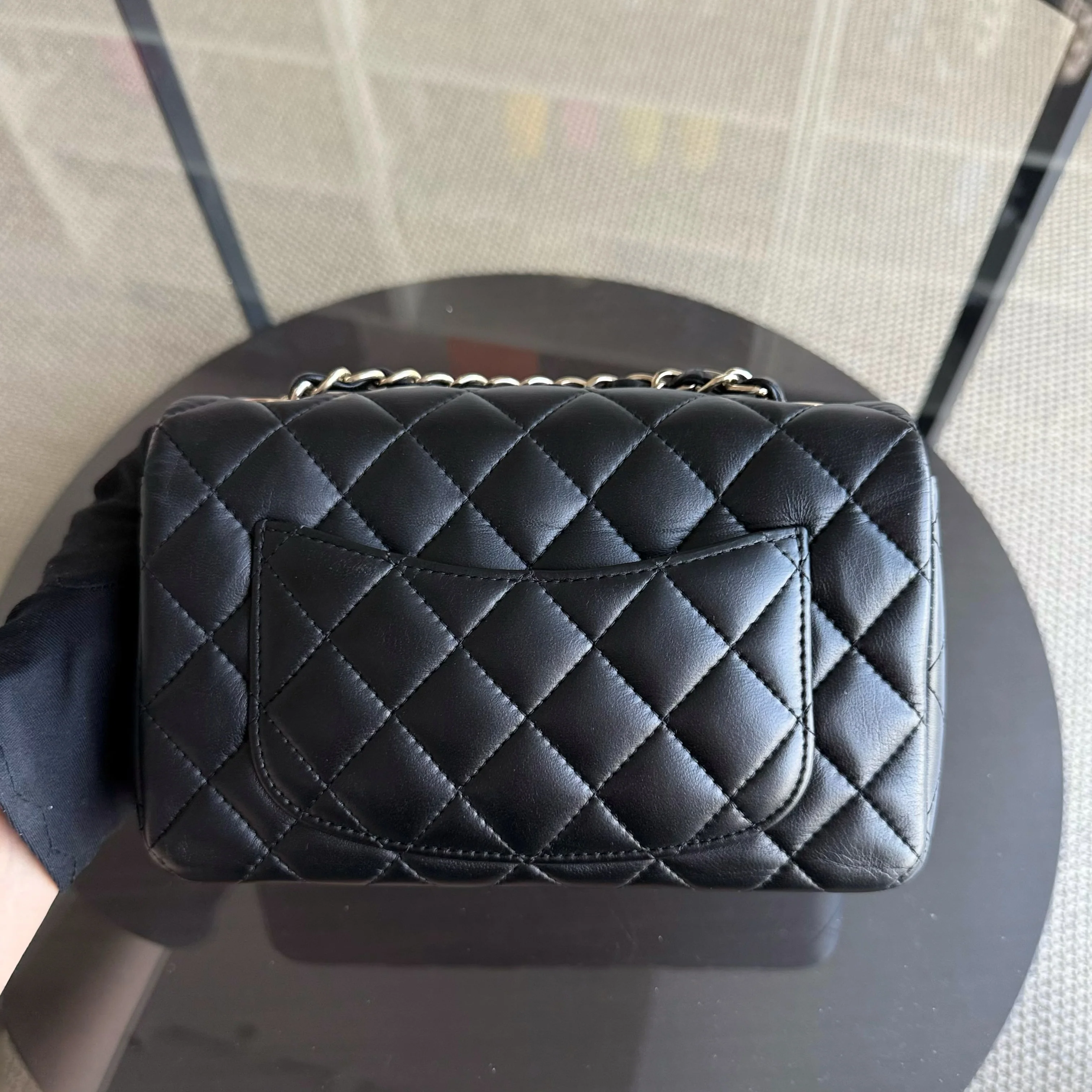 Chanel Classic Flap Mini Rectangle - Quilted Lambskin Black Gold Hardware Series 23