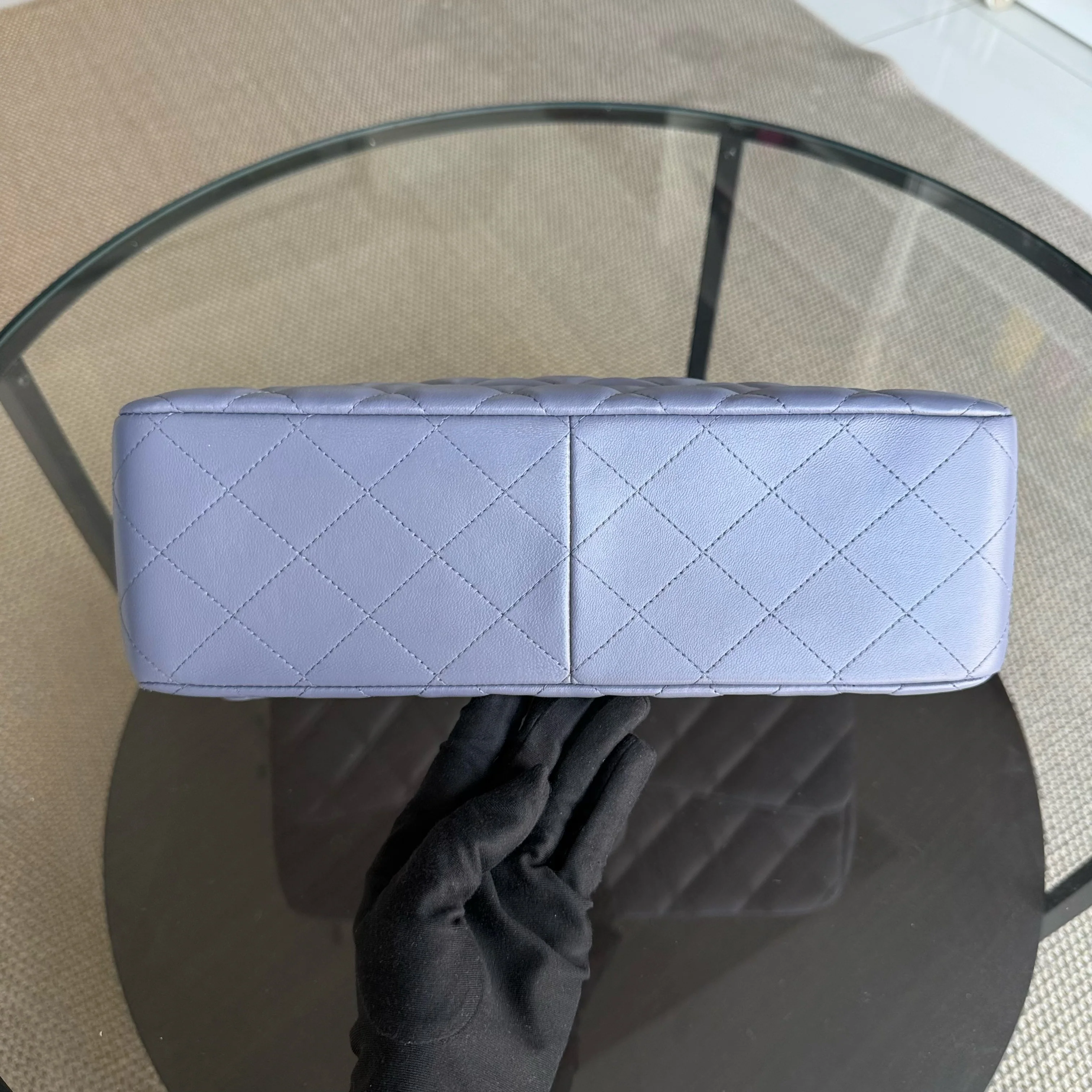 Chanel Classic Flap Jumbo - Double Flap 30CM Quilted Lambskin Lavender Silver Hardware Series 15
