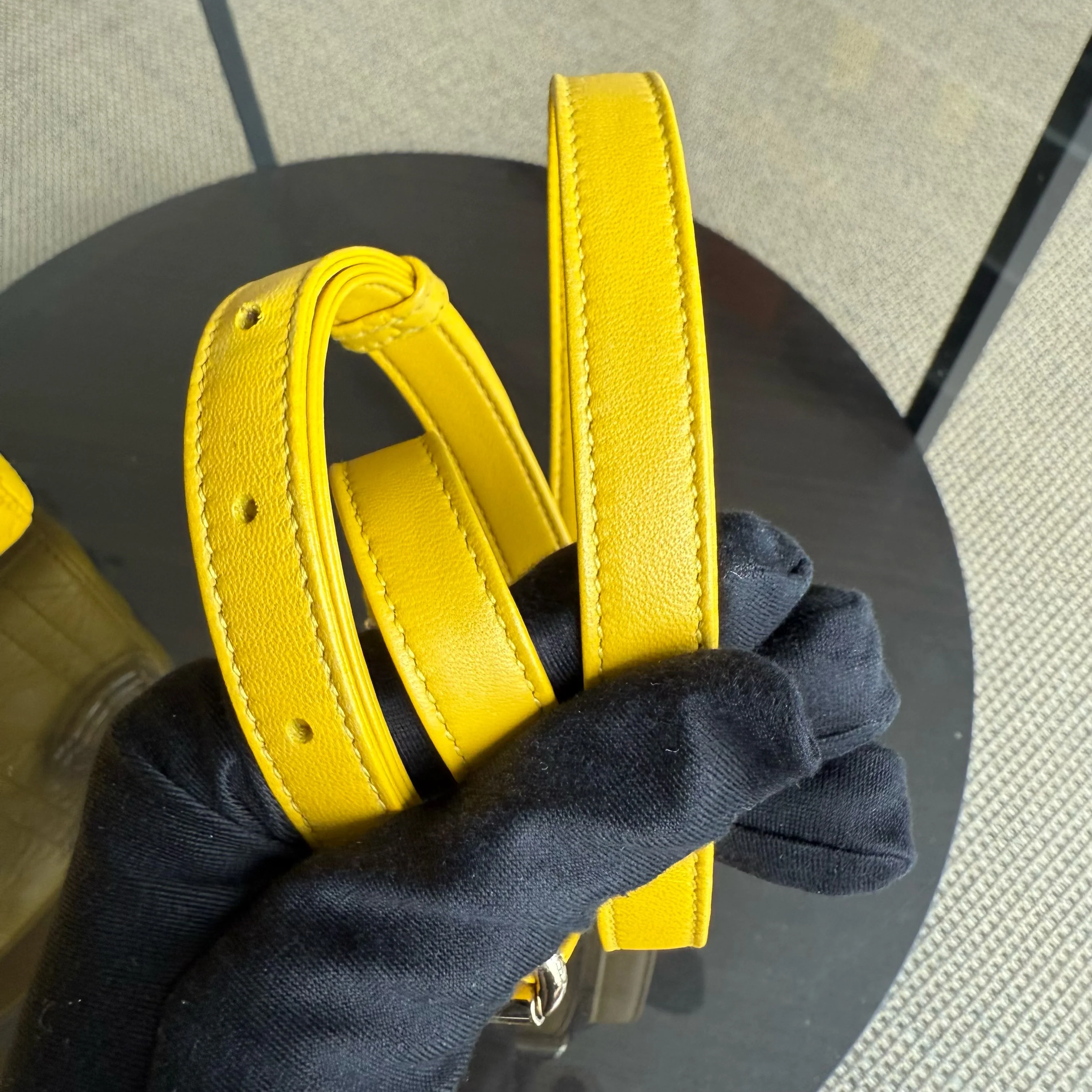 Dior Lady Mini - Cannage Lambskin Yellow Gold Hardware Adjustable Strap