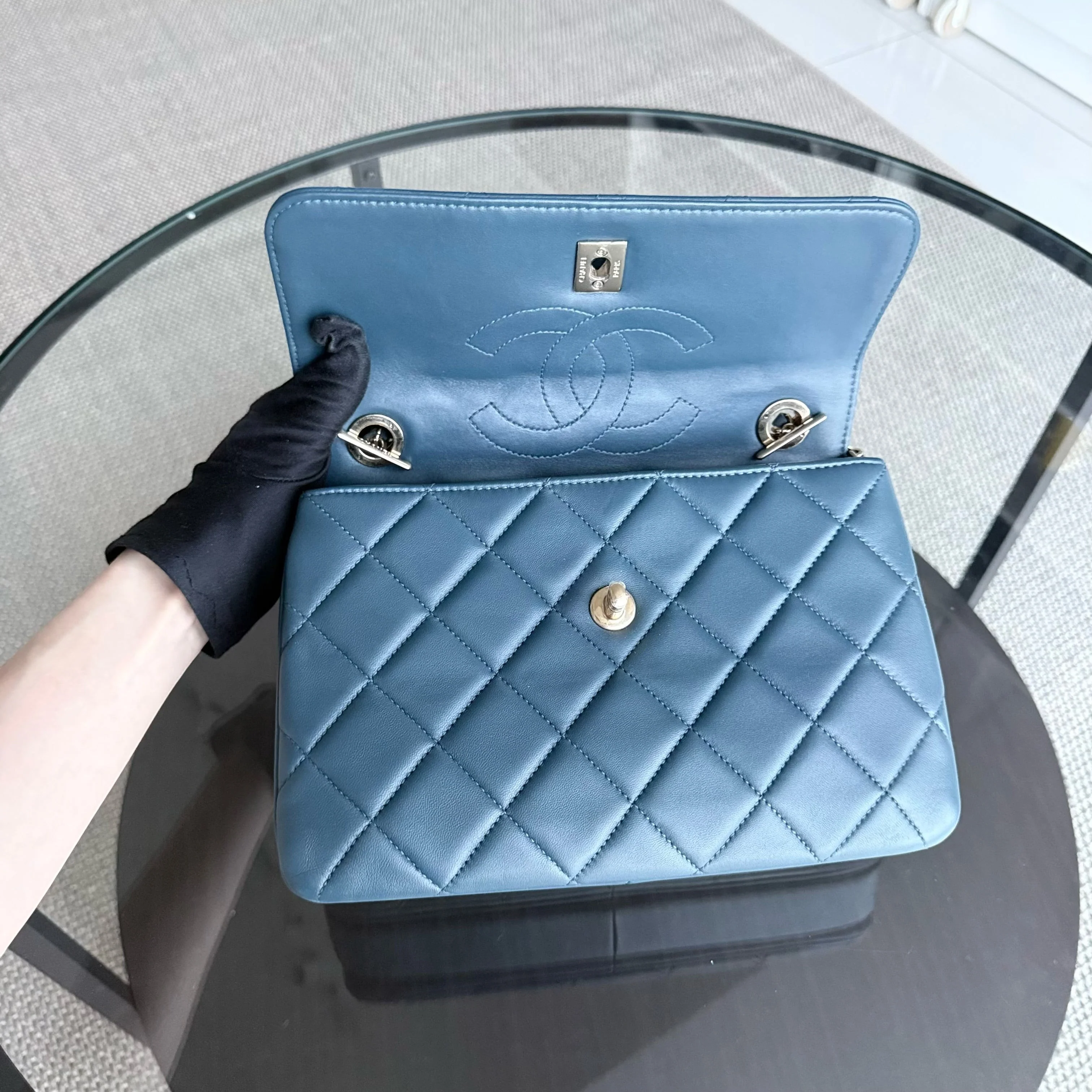 Chanel Trendy CC Small - Quilted Lambskin Blue Gold Hardware Series 23