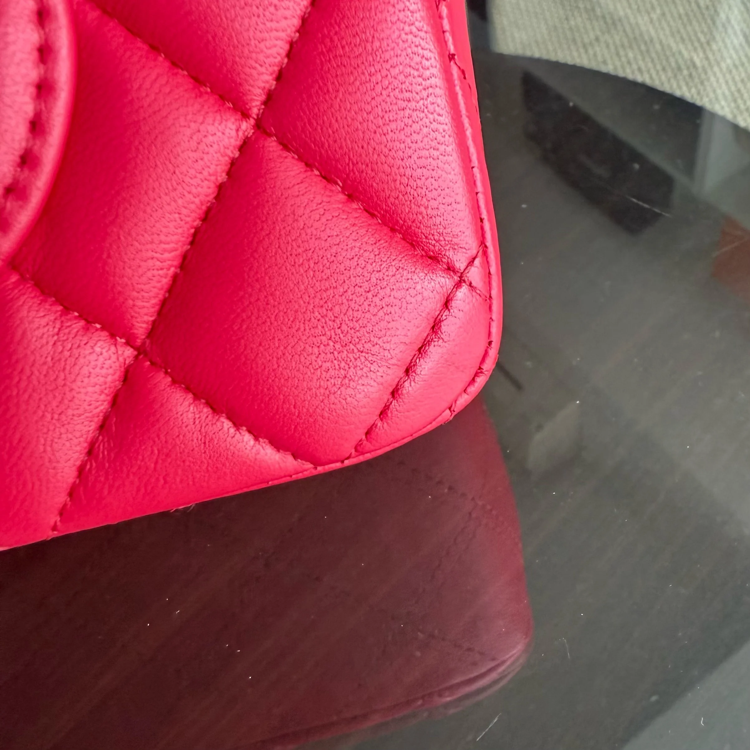 Chanel Classic Flap Small - 23CM Quilted Lambskin Red Gold Hardware Series 25