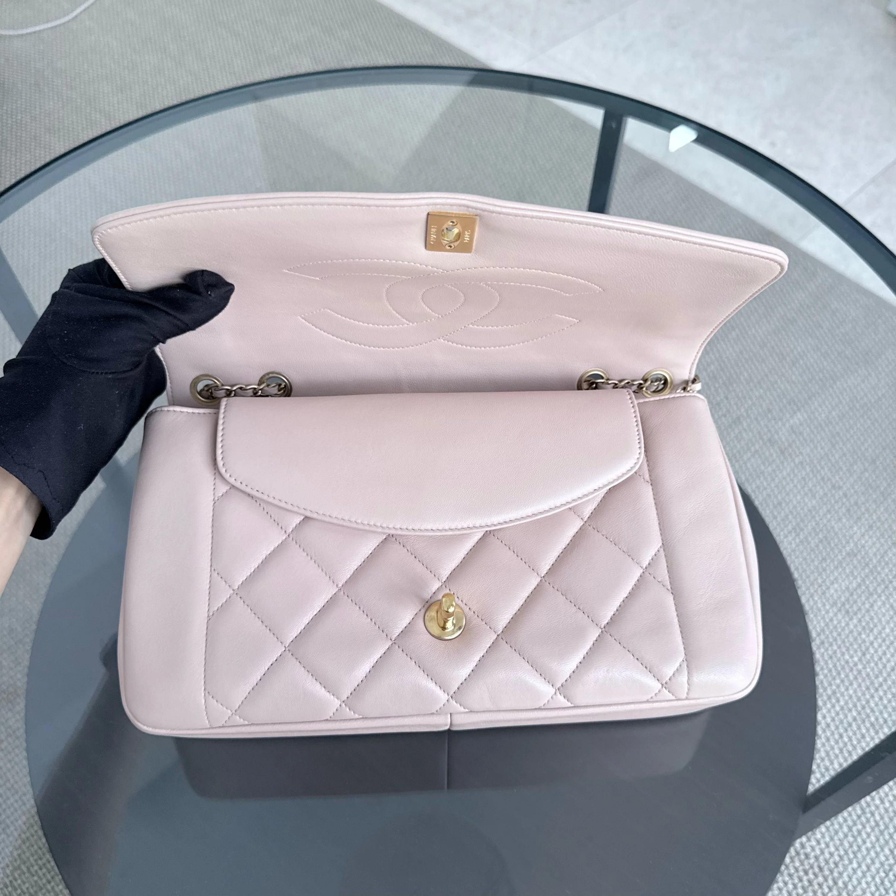 Chanel Diana Reissue - Quilted Lambskin 28CM Light Pink Gold Hardware Series 20