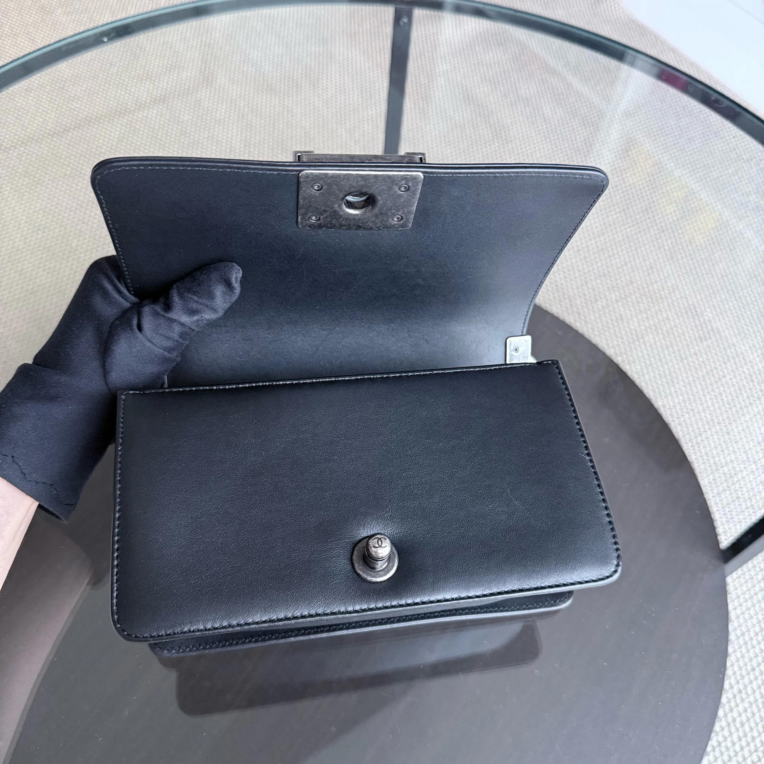 Chanel Boy Small - Small Galuchat Stingray Black Ruthenium Silver Hardware Series 18