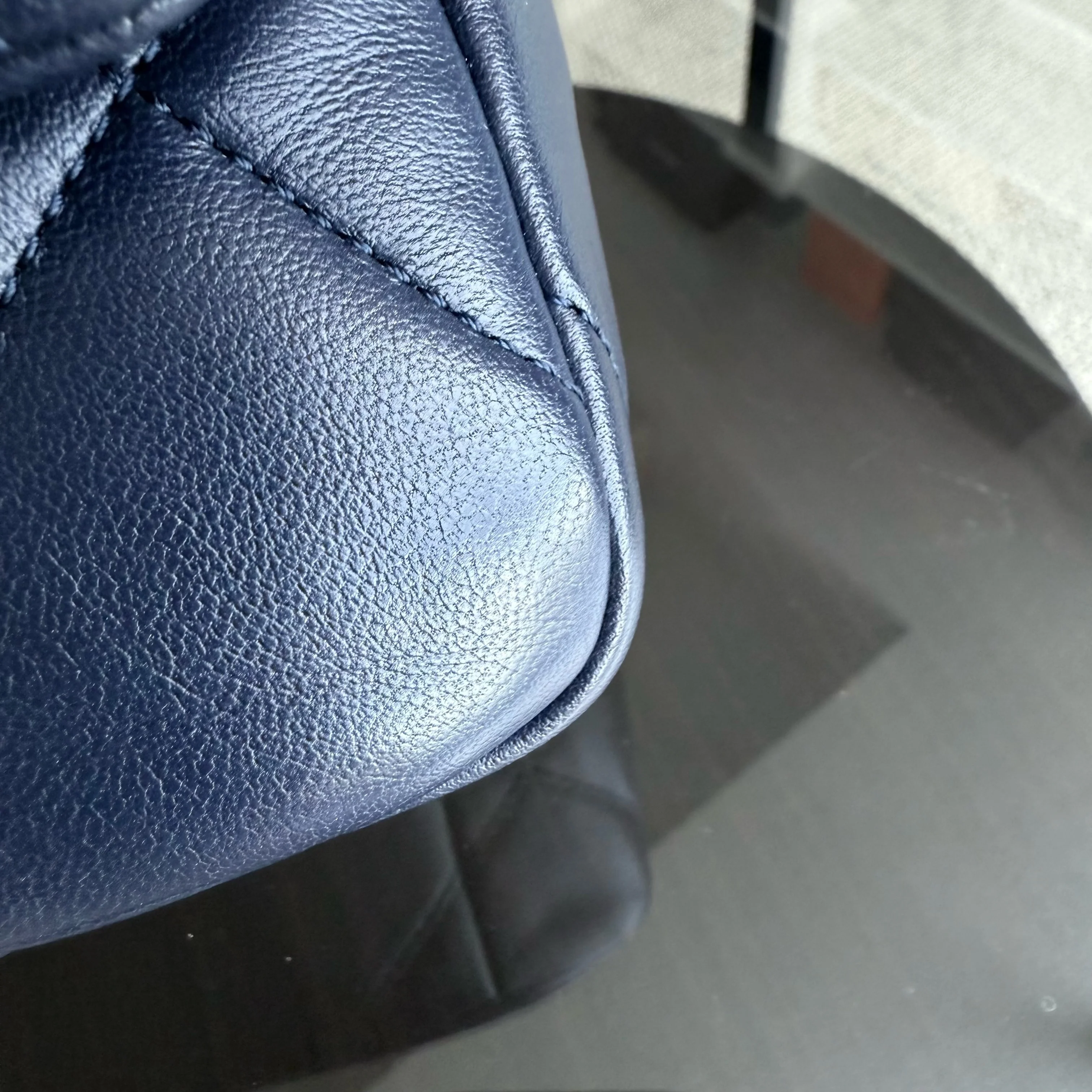 Chanel 19 Bag Small - C19 Quilted Goatskin Dark Navy Blue Two-tone Hardware Series 31