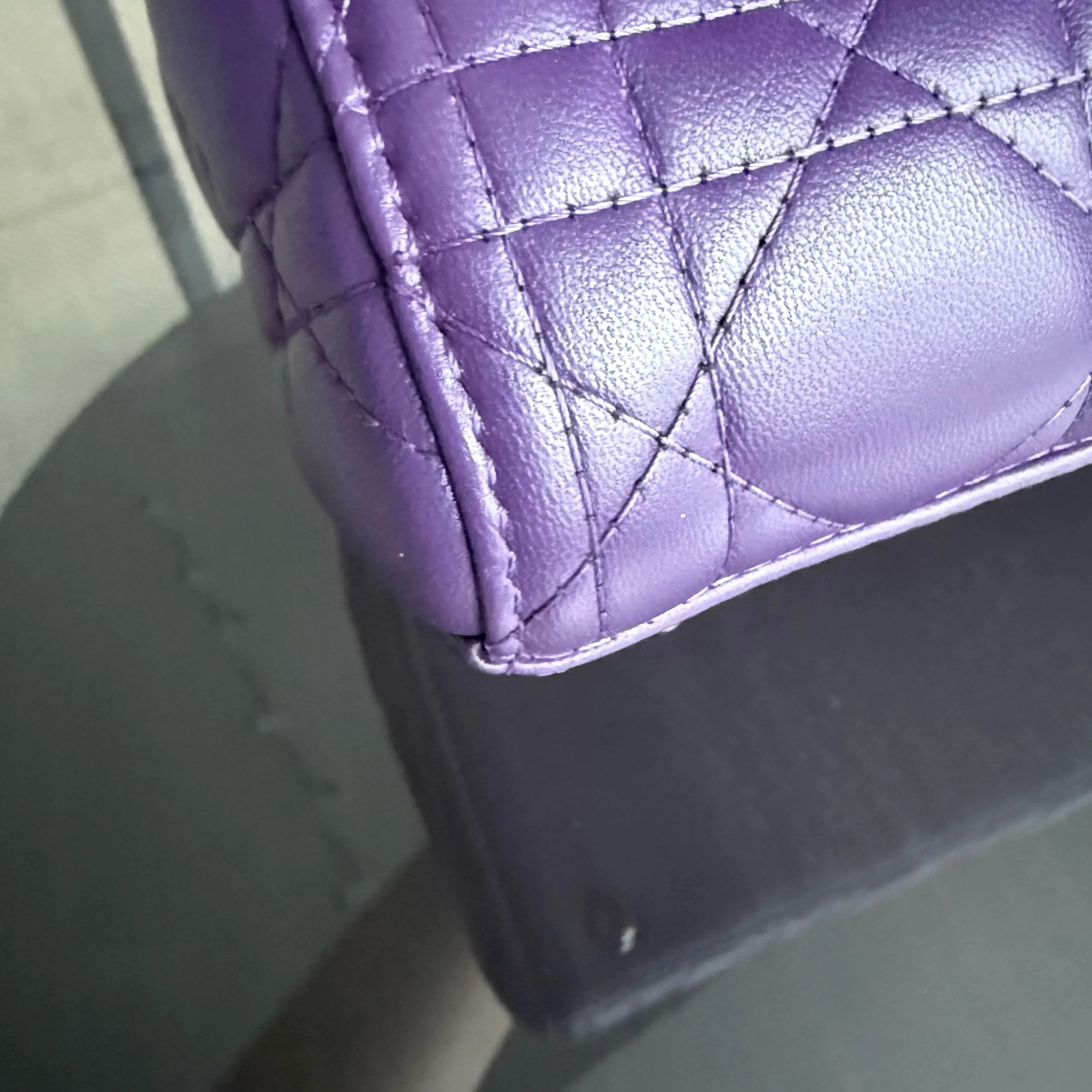 Dior Lady Medium - Cannage Lambskin Purple Silver Hardware