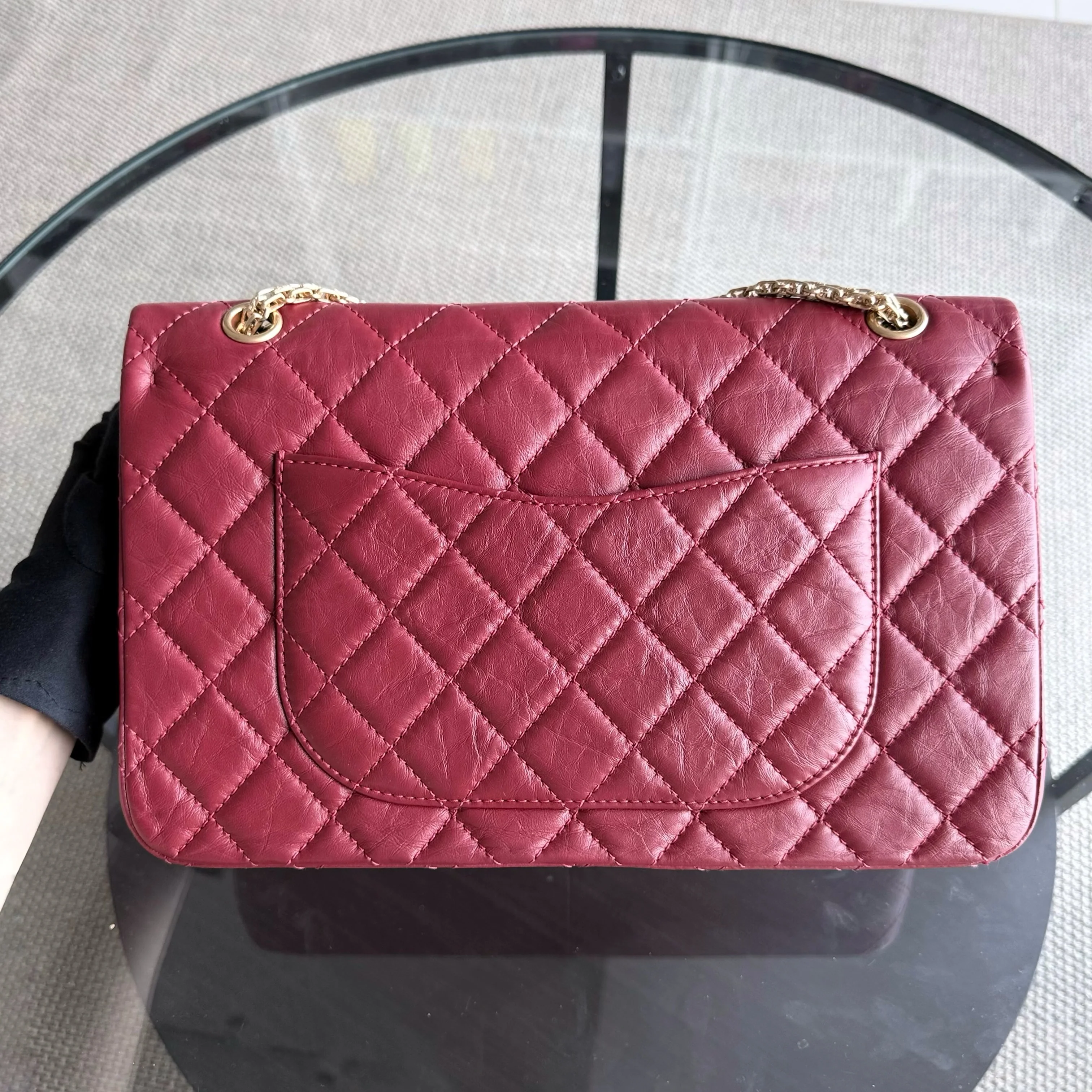 Chanel 2.55 Reissue 227 - Quilted Aged Calfskin Dark Red Gold Hardware Series 21
